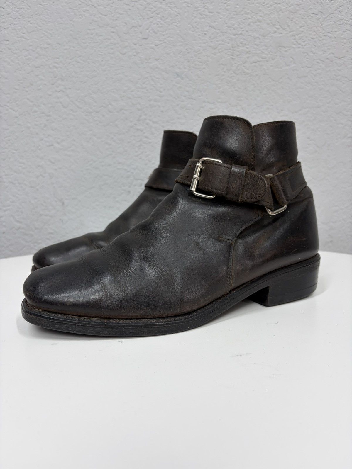 If Six Was Nine Vintage Y2K Brown Leather Side Zip Boots Guidi Marsell Style Size US 7.5 / EU 40-41 - 3 Thumbnail
