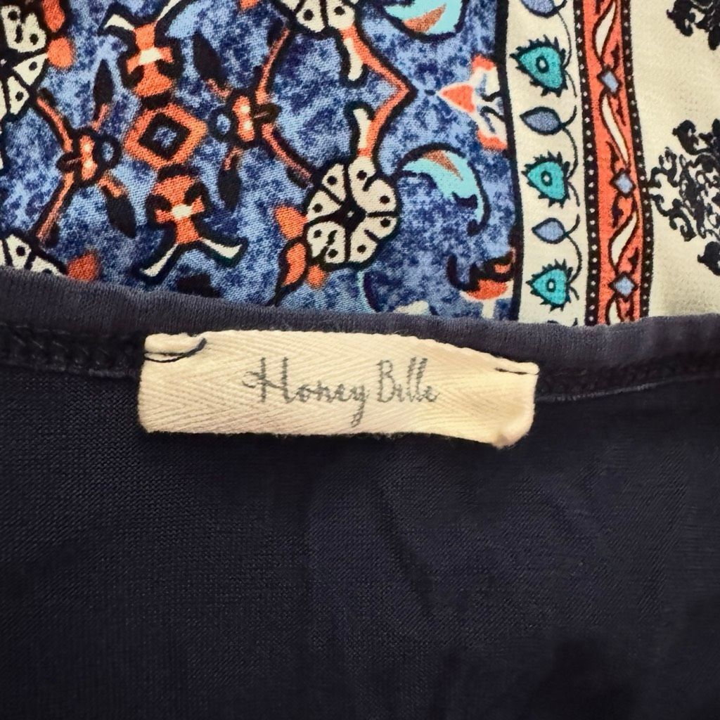 Other Honey Belle Navy Mixed Print Sleeveless Tank Top Women’s Med Size M / US 6-8 / IT 42-44 - 3 Thumbnail