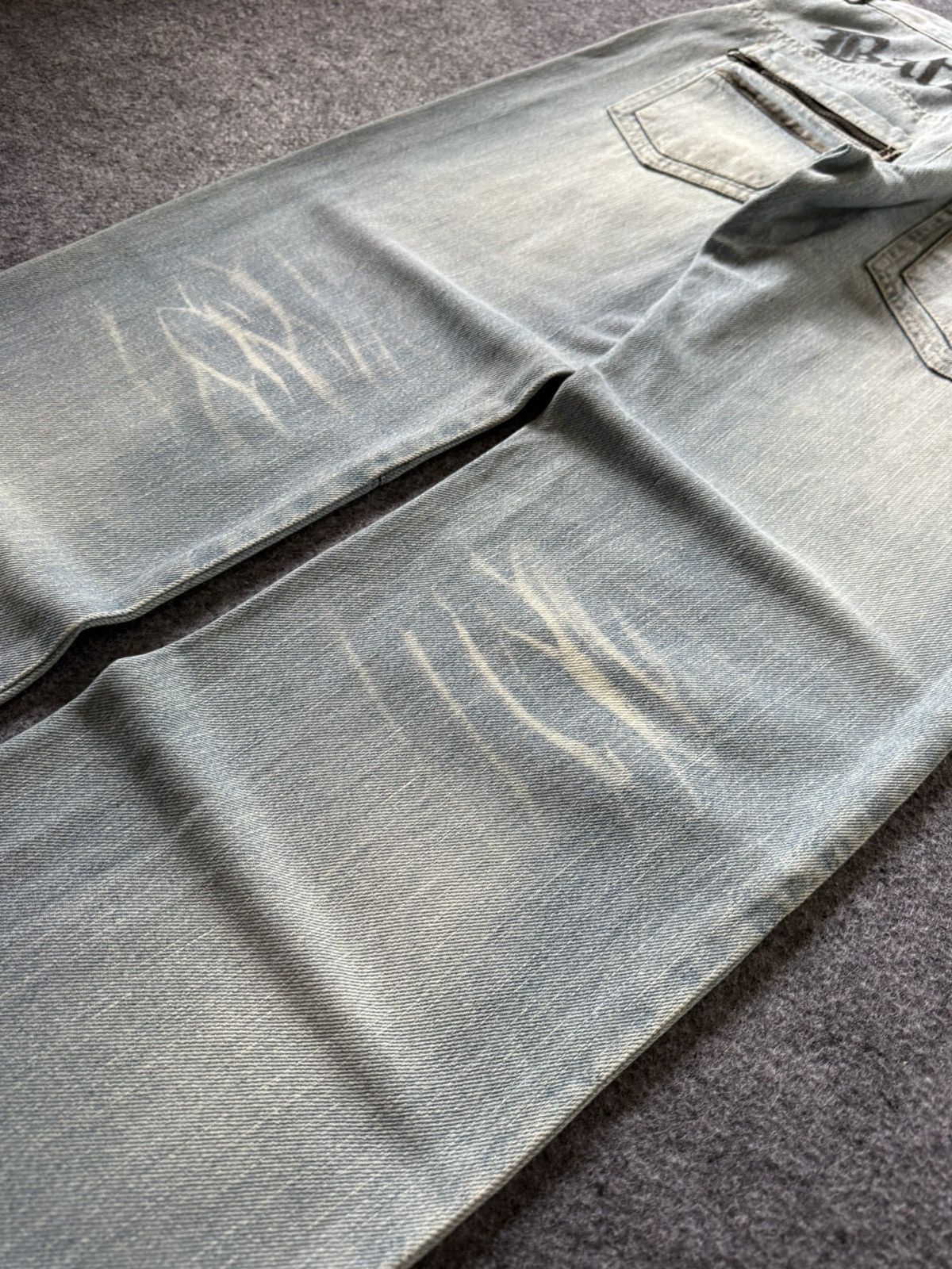 Hysteric Glamour × Japanese Brand × PPFM Ba-tsu Studio Japan Studded Patched Loose Straight Jeans Size US 29 - 13 Thumbnail