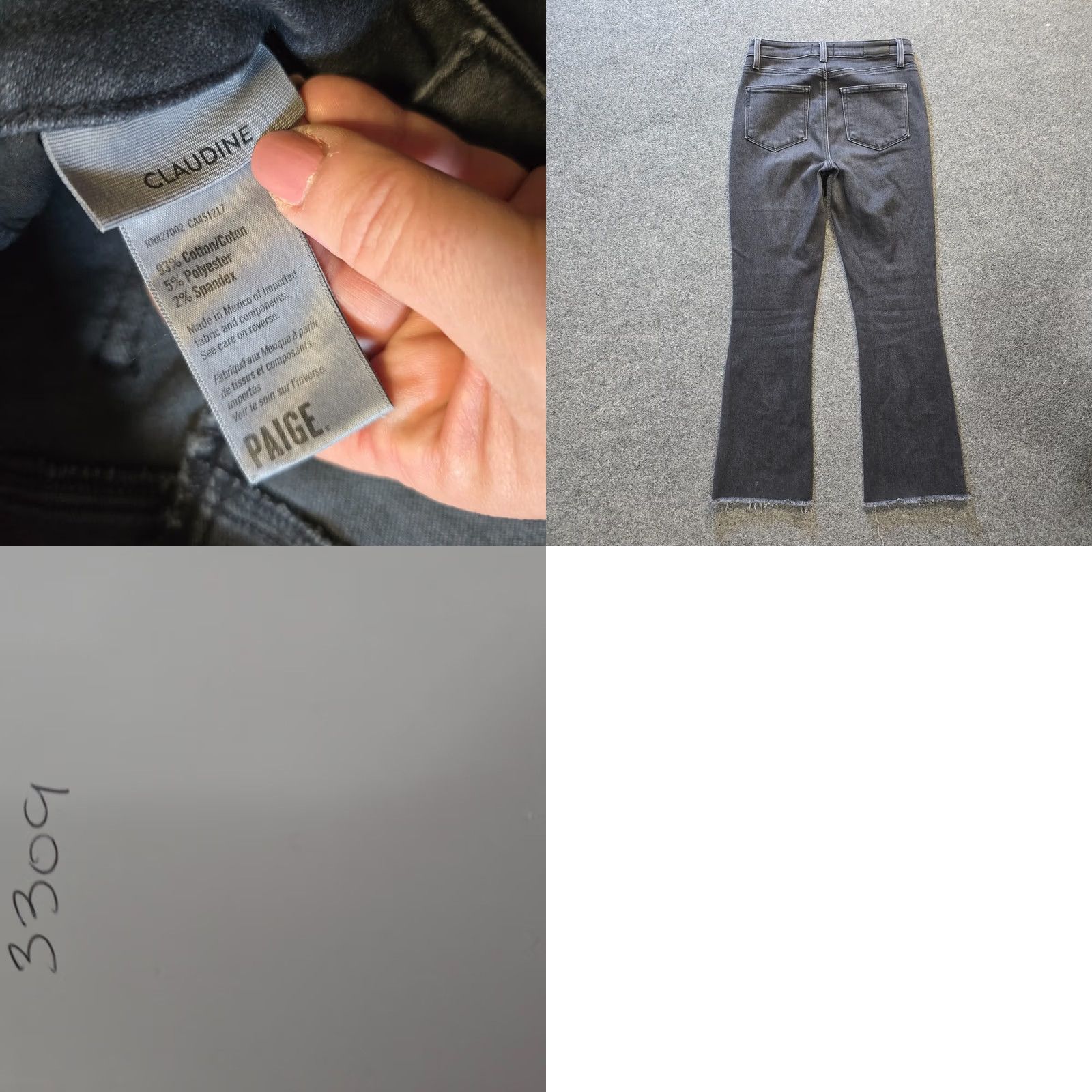 Paige Paige Jeans Women 28 Black Claudine Flare Bootcut Raw Hem Stretch Casual Capsule - Condition: No noted flaws, in nice preowned Size 28" / US 6 / IT 42 - 8 Thumbnail