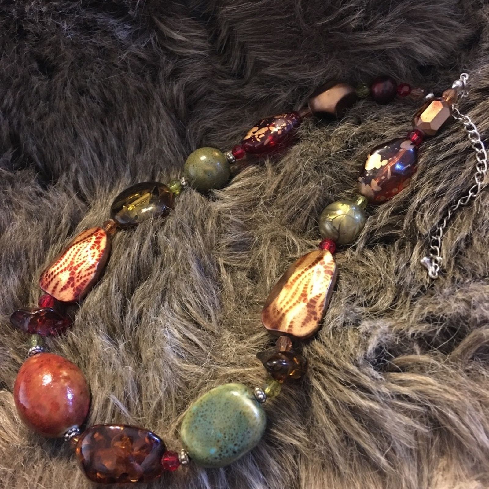 Jewelry Bold chunky ceramic and resin bead necklace Size ONE SIZE - 9 Thumbnail