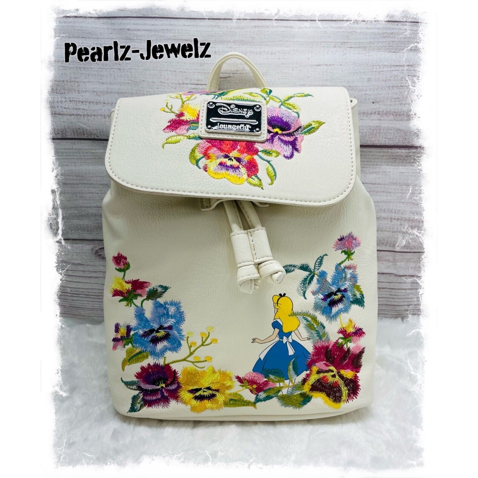 Loungefly Disney Alice in Wonderland Embroidered Floral online Mini Backpack AND Wallet