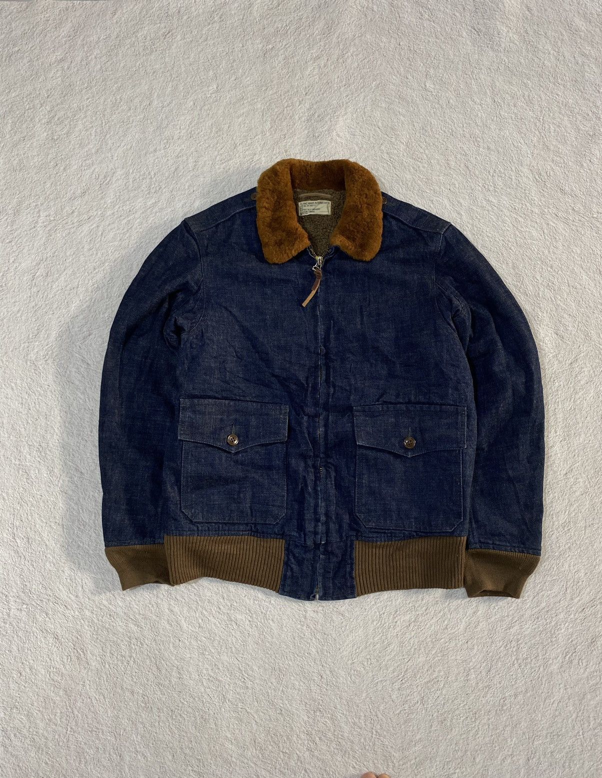 image of Binding Offer Fullcount B10 Bomber Denim Jacket, Men's (Size Medium)