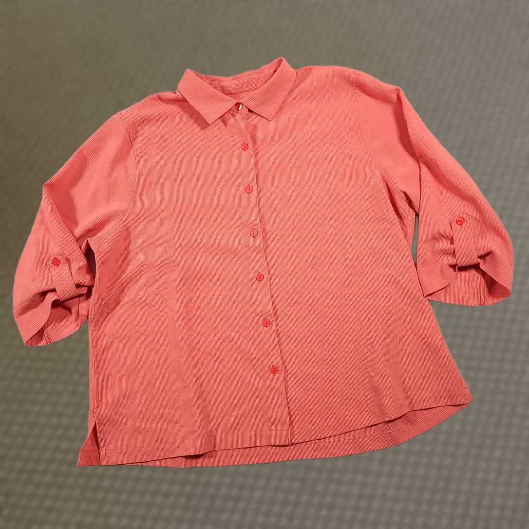 Vintage CJ Banks Womens 1X Orange Button Up Shirt - Plus Size Casual Size XL / US 12-14 / IT 48-50 - 1 Thumbnail