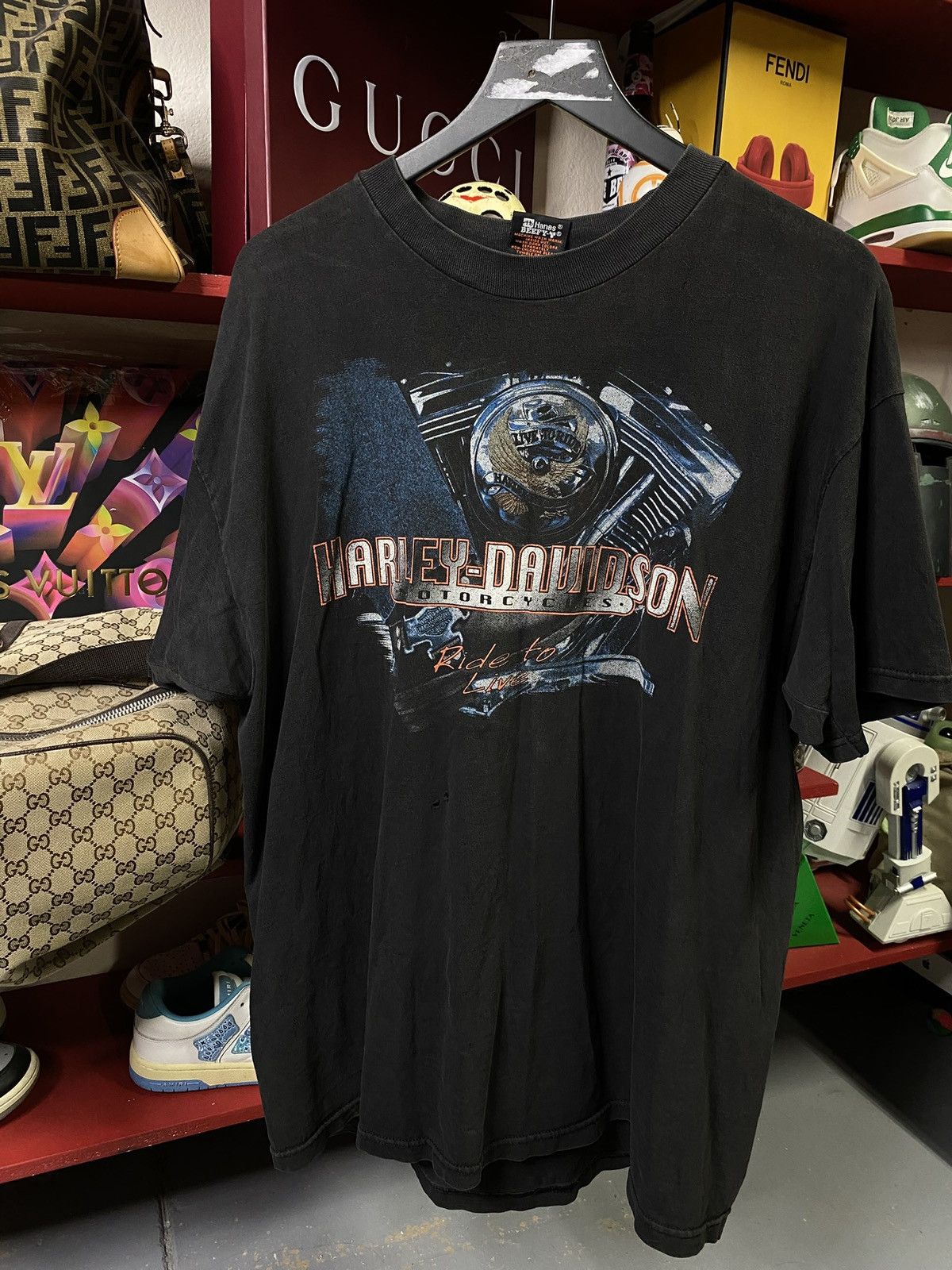 Vintage Vintage 90’s Harley Davidson Motorcycle T-Shirt Choppers Tee Size US L / EU 52-54 / 3 - 1 Thumbnail