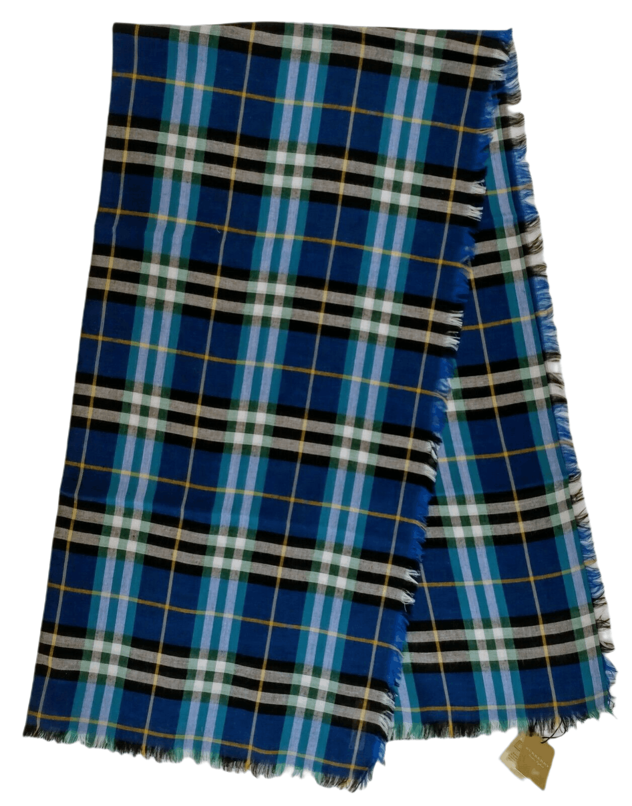 Burberry Canyan Blue Castleford Check Light Weight Large Scarf Shawl Size ONE SIZE - 1 Thumbnail