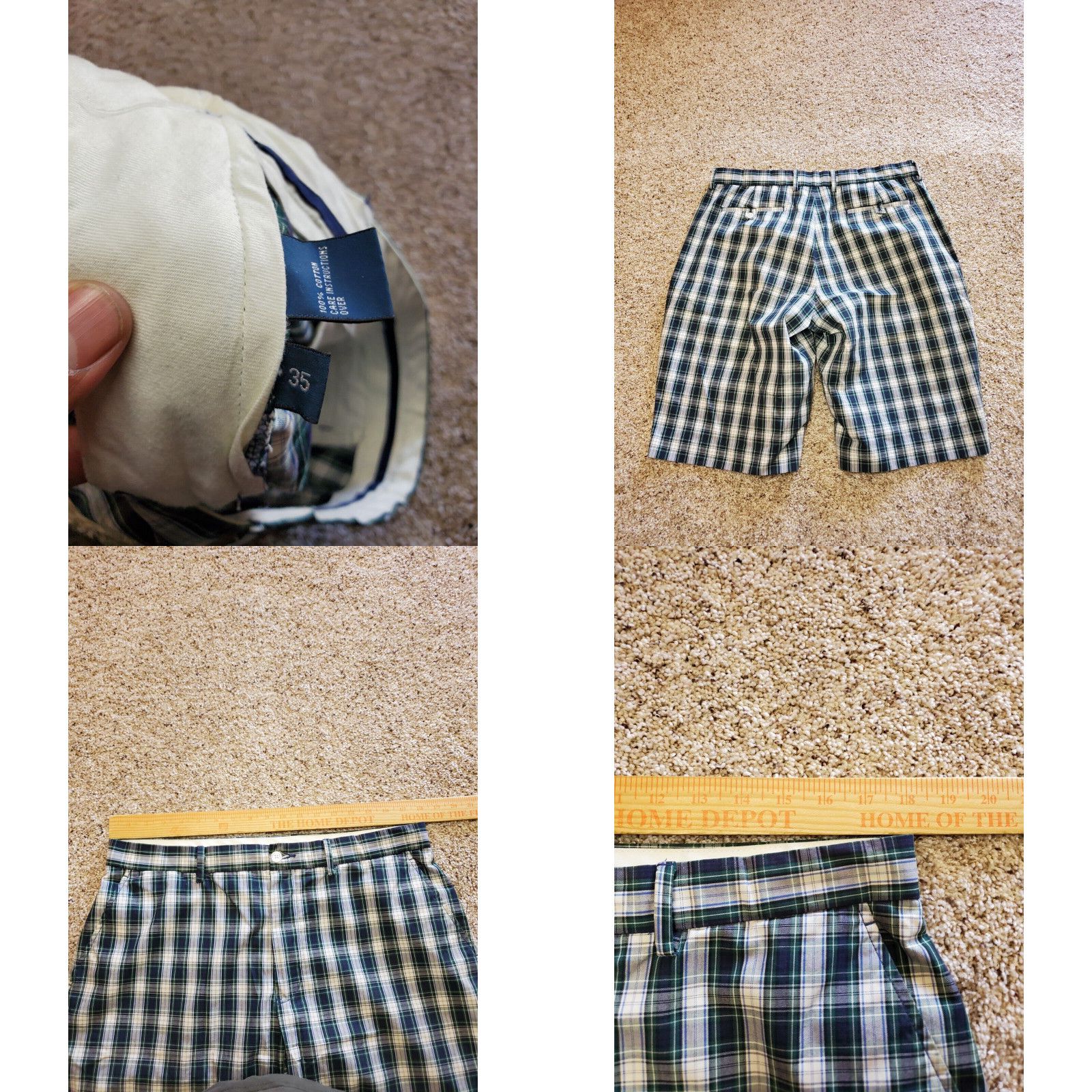 Vintage Ralph Lauren Multicolor Plaid Chino Shorts fashion men’s sz 33” with 9” inseam