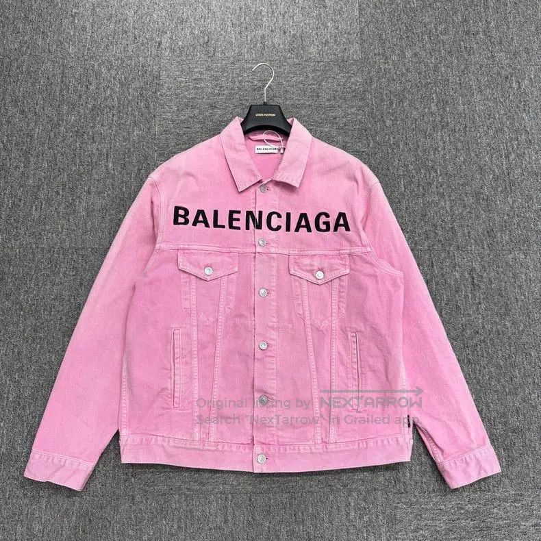 Balenciaga Balenciaga Embroidered Pink Denim Jacket. Size US M / EU 48-50 / 2 - 1 Thumbnail