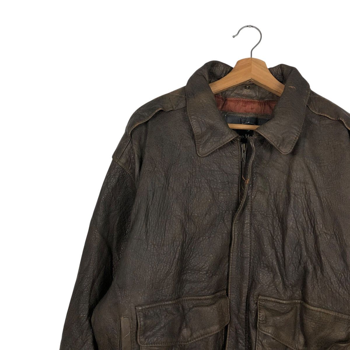 Japanese Brand 🔥VINTAGE LEATHER BIKER JACKET ENZO MOLTENI ISSEY MIYAKE Size US L / EU 52-54 / 3 - 9 Thumbnail