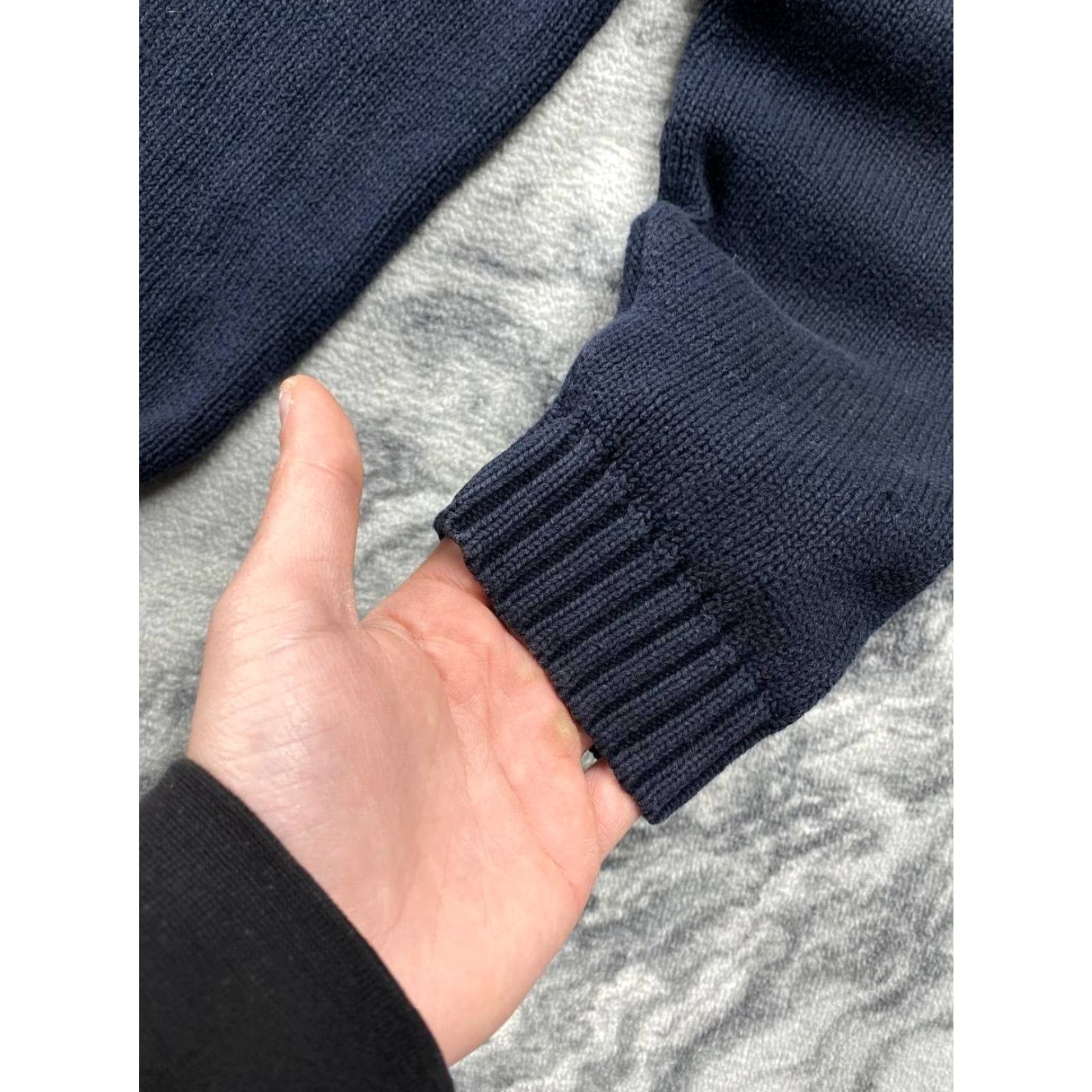 Yves Saint Laurent VINTAGE Saint Laurent Jeans Knitted Sweater Men L Blue Crew Neck Long Sleeve Pullover Size US L / EU 52-54 / 3 - 3 Thumbnail
