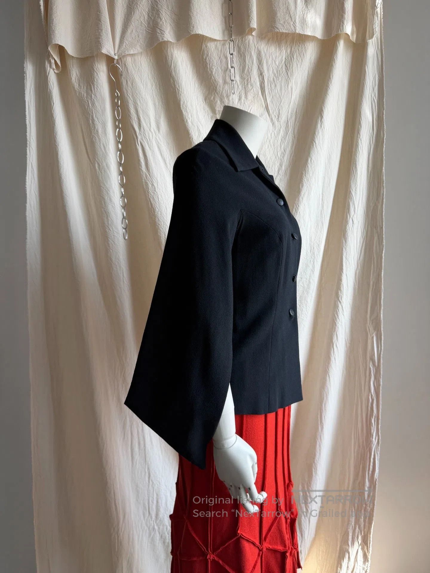 Other SYBILLA Black Cape-Style Asymmetric Cuff Jacket. Size M / US 6-8 / IT 42-44 - 7 Thumbnail