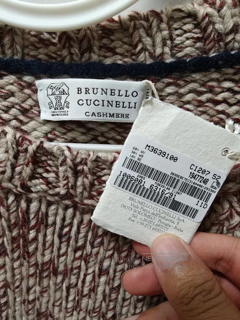 Brunello Cucinelli Brunello Cucinelli Burgundy Red Cashmere Blended Woolen Sw Size US L / EU 52-54 / 3 - 2 Thumbnail