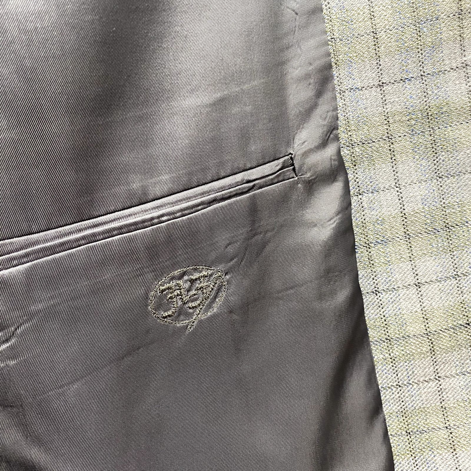 Hickey Freeman Hickey-Freeman 2 Button Plaid Grey Sports Coat Blazer Size 42L - 6 Thumbnail