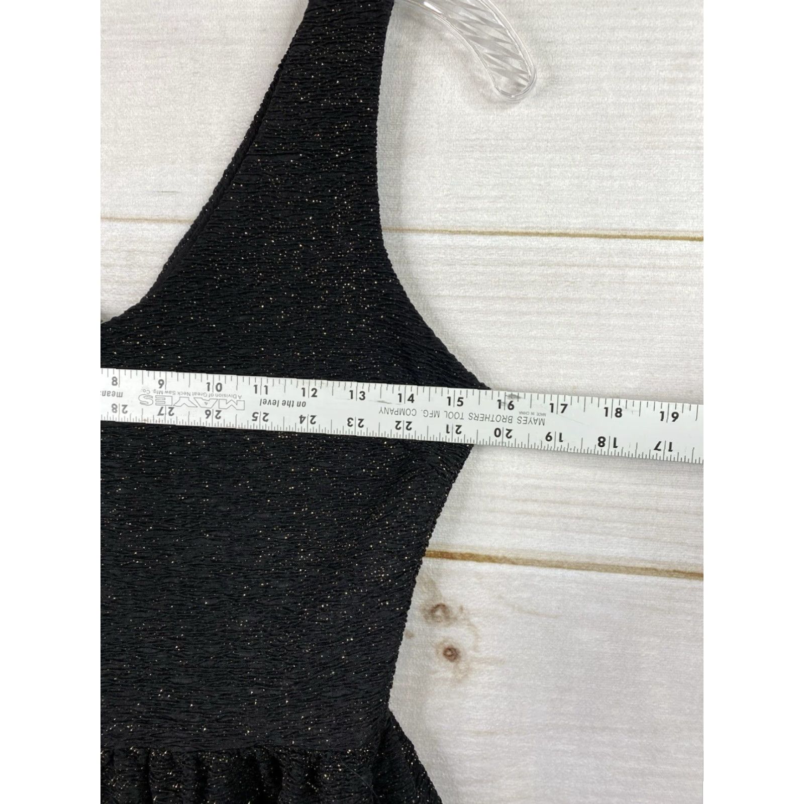 Vintage Love...Ady V Neck Dress Womens M Black Glitter Fit & Flare Sleeveless Short Skater Size M / US 6-8 / IT 42-44 - 2 Thumbnail