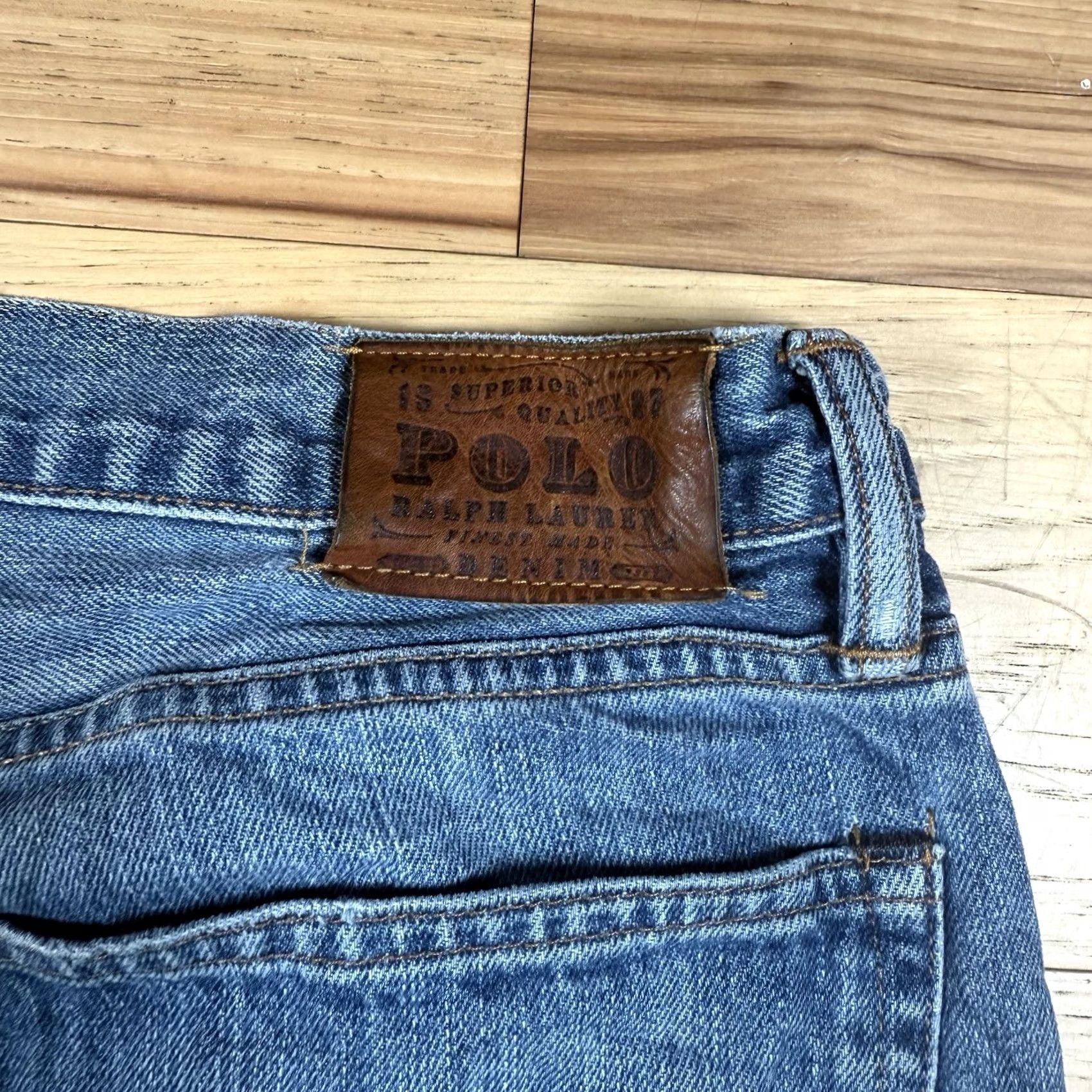 Polo Ralph Lauren VINTAGE Polo Ralph Lauren Jeans Men 35x33 Denim Light Blue Straight Classic Beige 35 Mens Classic Straight Jeans Size US S / EU 44-46 / 1 - 7 Thumbnail