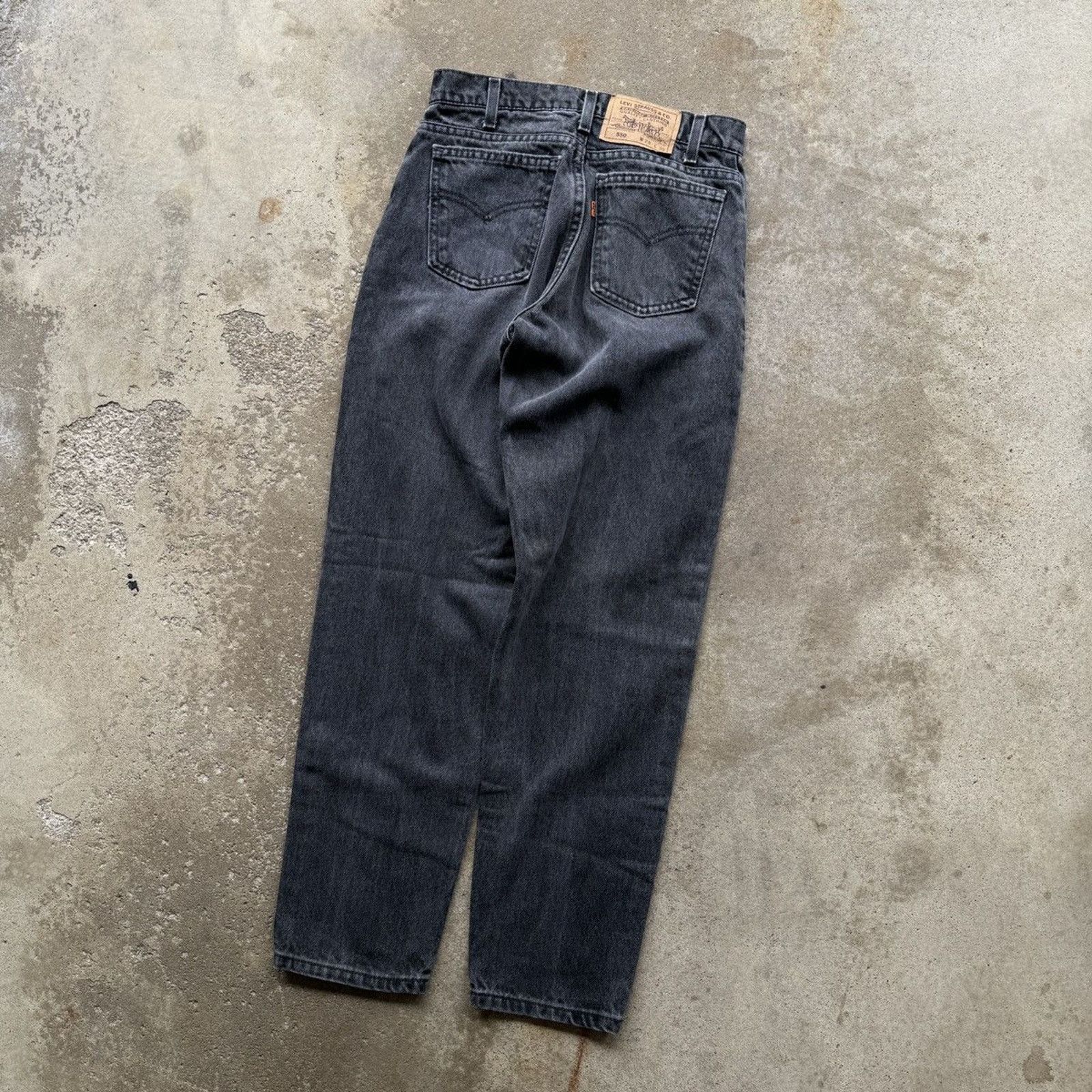 Levi's Vintage 90s Levi's 550 Orange Tab Faded Black Jeans USA Size US 27 - 9 Thumbnail