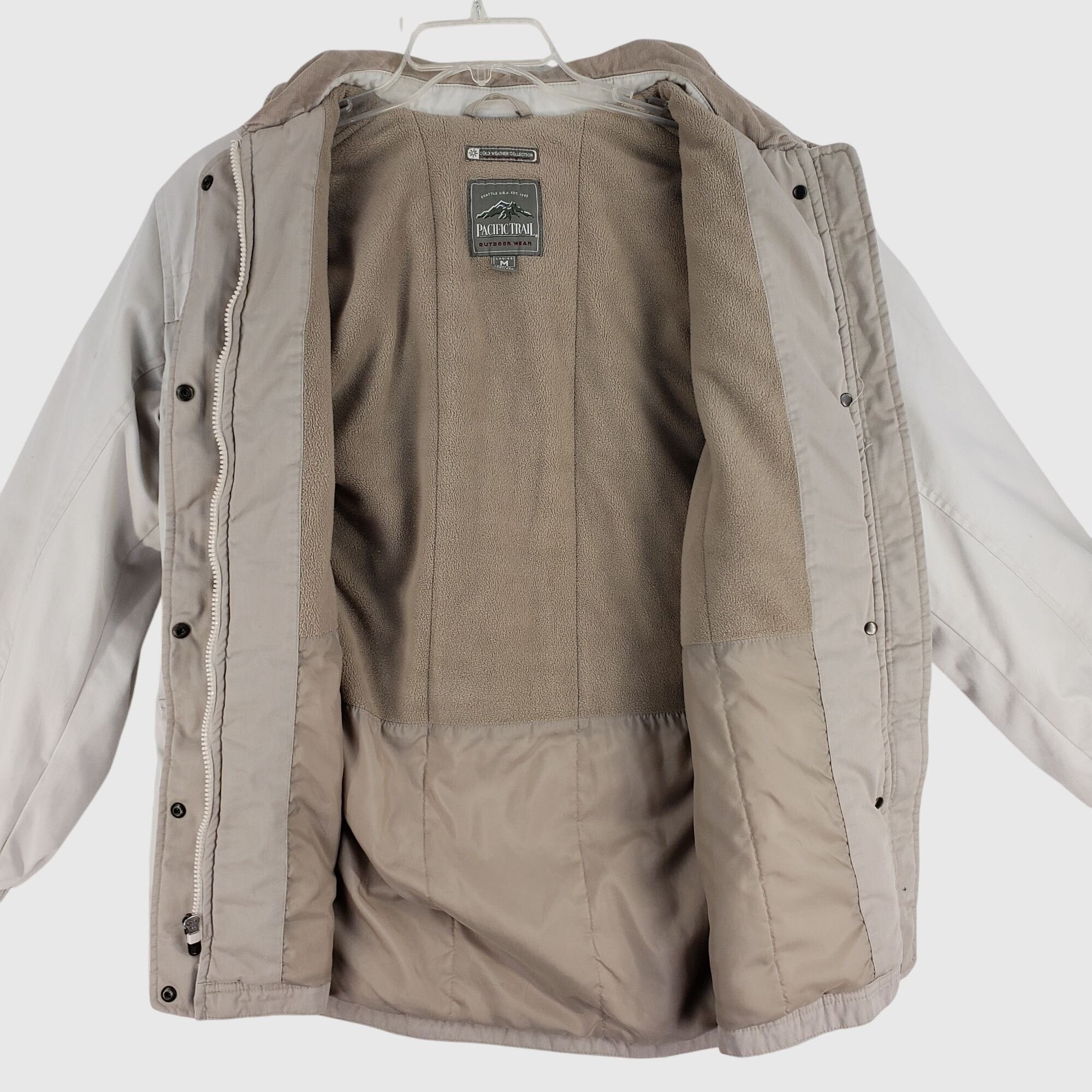 Pacific Trail Pacific Trail Beige/White Fleece Plaid Lined Jacket Womes M Size M / US 6-8 / IT 42-44 - 3 Thumbnail