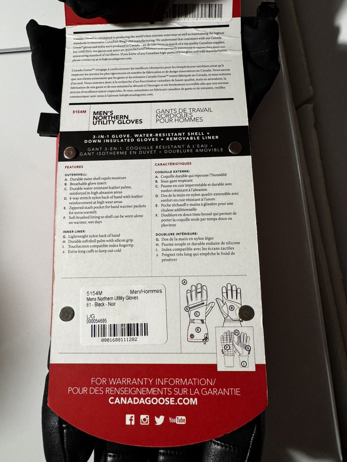 Canada Goose Canada Goose northern utility glove 5154M-61 black S NWT Size ONE SIZE - 9 Thumbnail