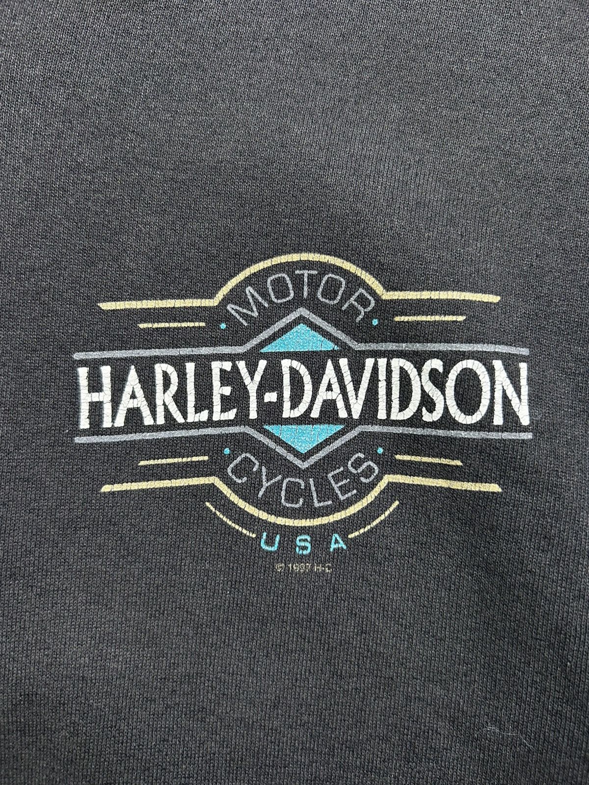 Harley Davidson Vintage 90s Harley Zip Up Crewneck Dated 1997 Faded Size US L / EU 52-54 / 3 - 4 Thumbnail