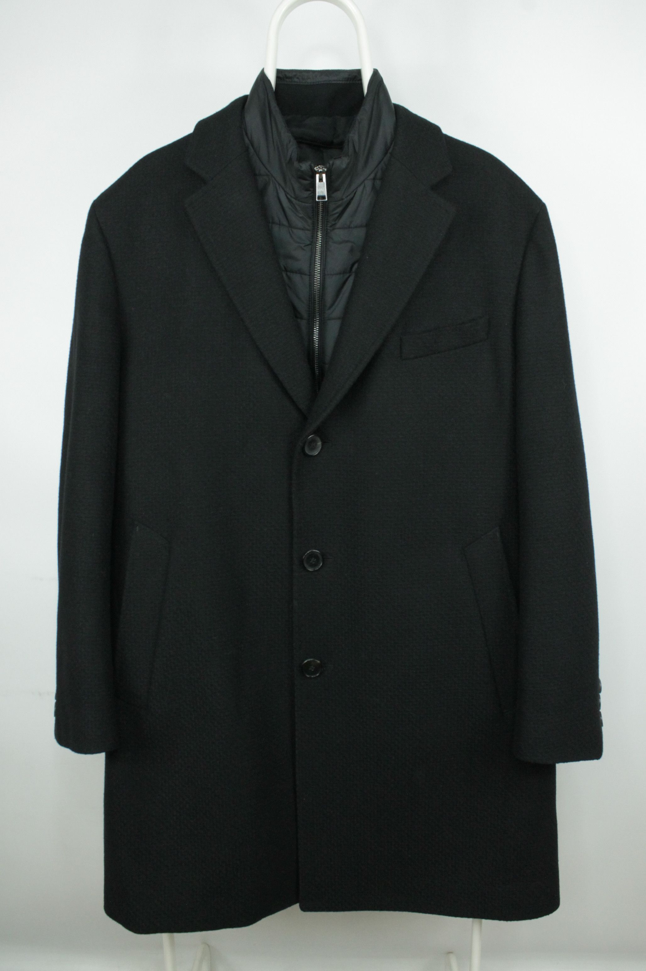Hugo Boss Hugo Boss Nadim4 Inner Bib Slim Fit Black Wool Coat Size US L / EU 52-54 / 3 - 1 Thumbnail