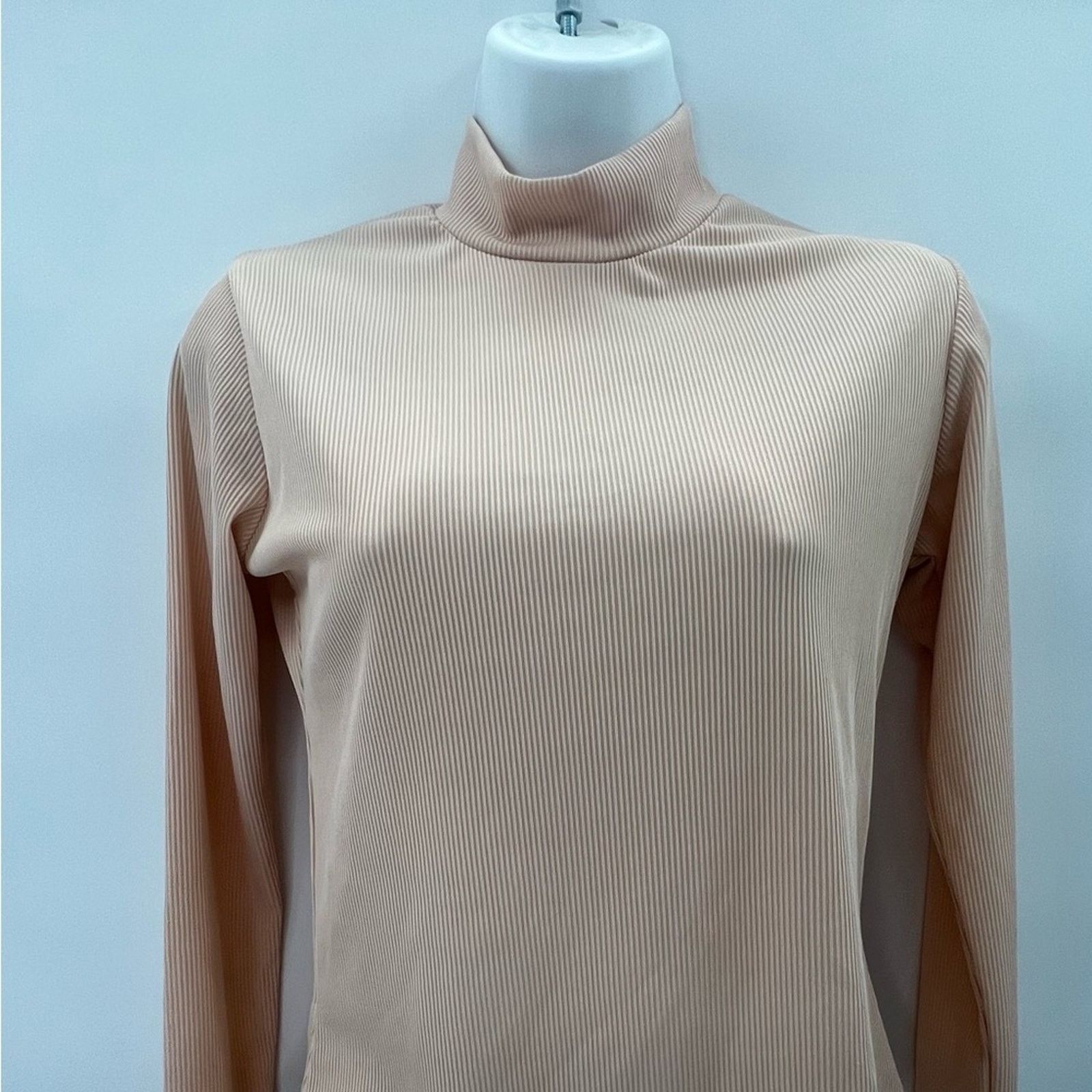 Boohoo Boohoo Pink High Neck Short Sleeve Ribbed Top Sz10 Size L / US 10 / IT 46 - 2 Thumbnail