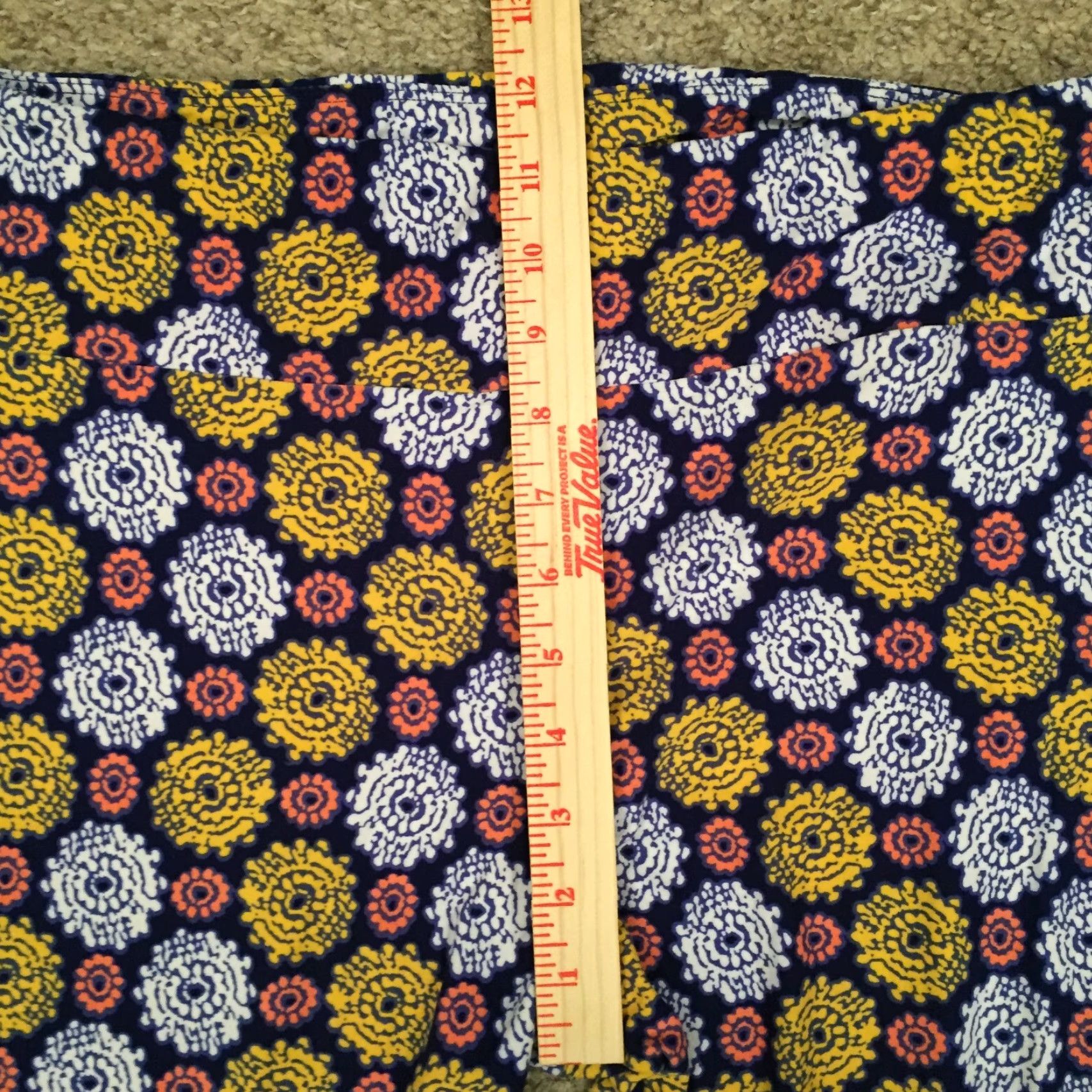 Vintage LuLaRoe Tall & Curvy Leggings Floral Blue Jogger Elastic Waist Women 32 Inseam 27" TS Casual Vintage? Size 24" / US 00 / IT 34 - 3 Thumbnail