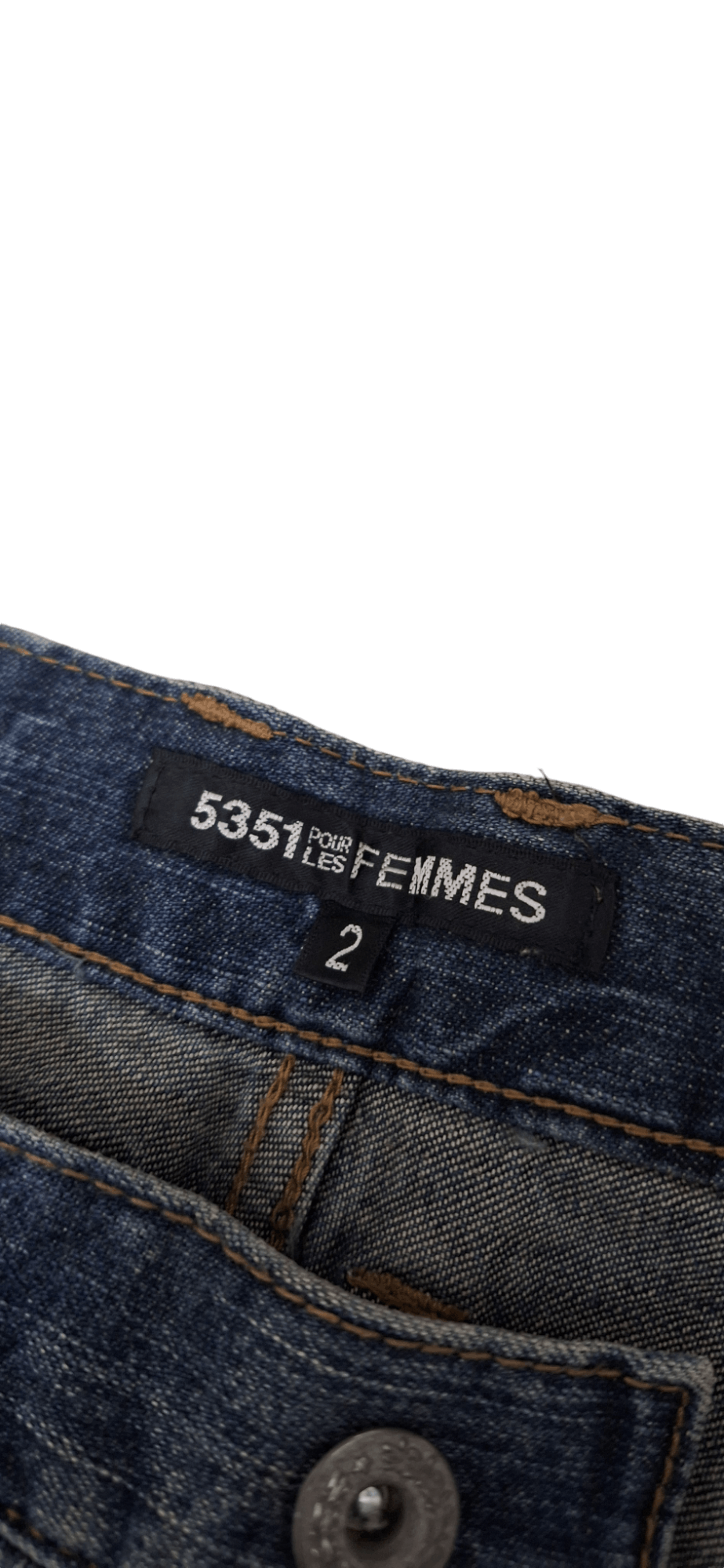 5351 POUR LES HOMMES × Le Grande Bleu (L.G.B.) 5351 Pour Les Femmes Zipper Whiskered Jeans Size 33" - 13 Thumbnail