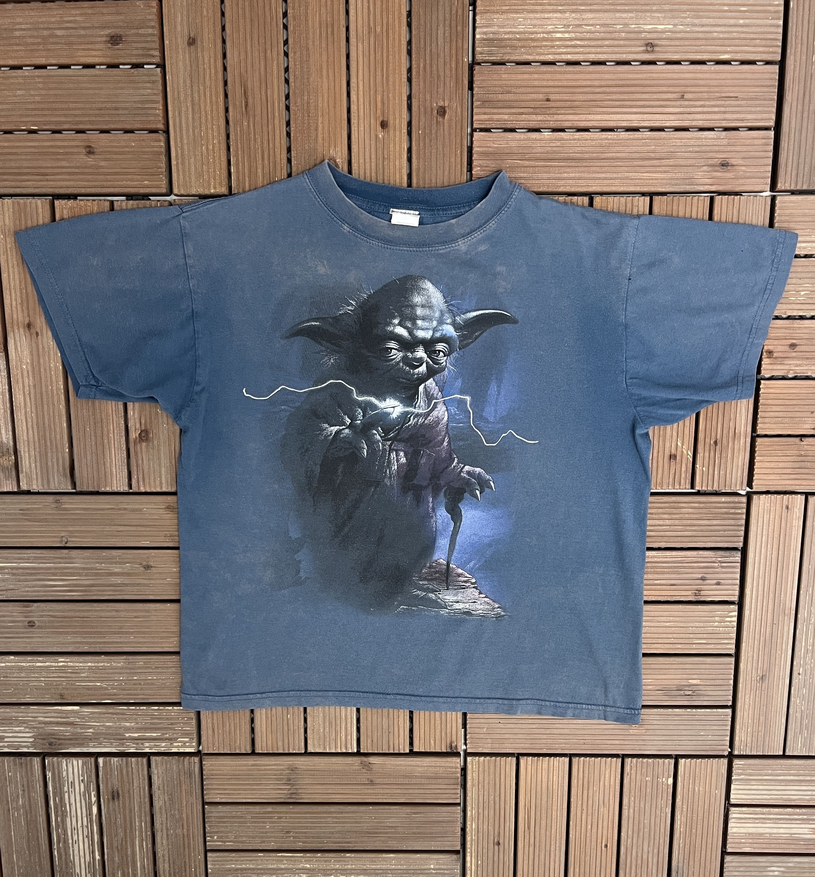 Vintage Star Wars Yoda Vintage Y2K Blue T-Shirt Tee Size US XS / EU 42 / 0 - 1 Thumbnail