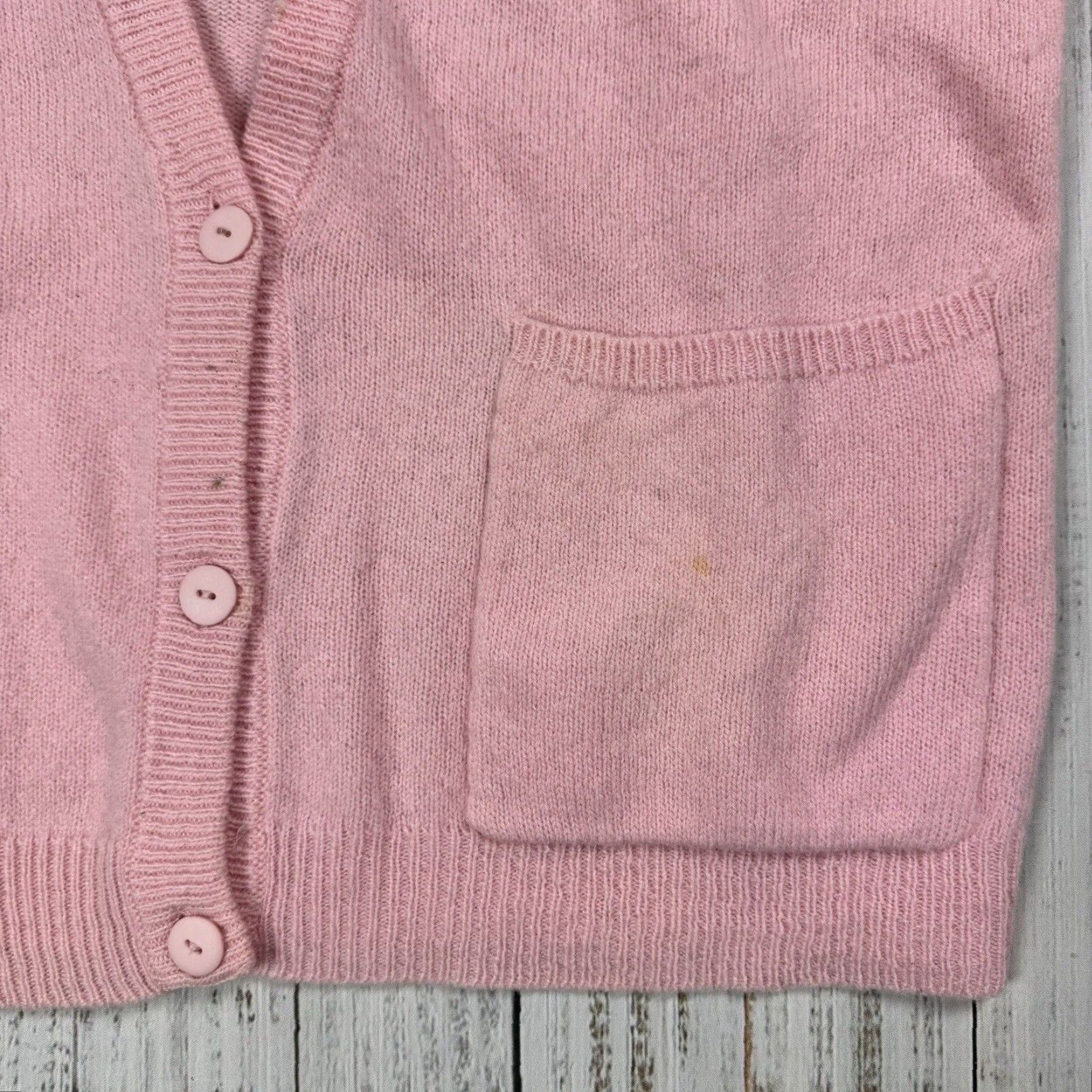 Pinko VINTAGE AMBROSIA Cardigan Women Large Pink Wool Knit 3-Button Solid Preppy Sweater Size L / US 10 / IT 46 - 3 Thumbnail