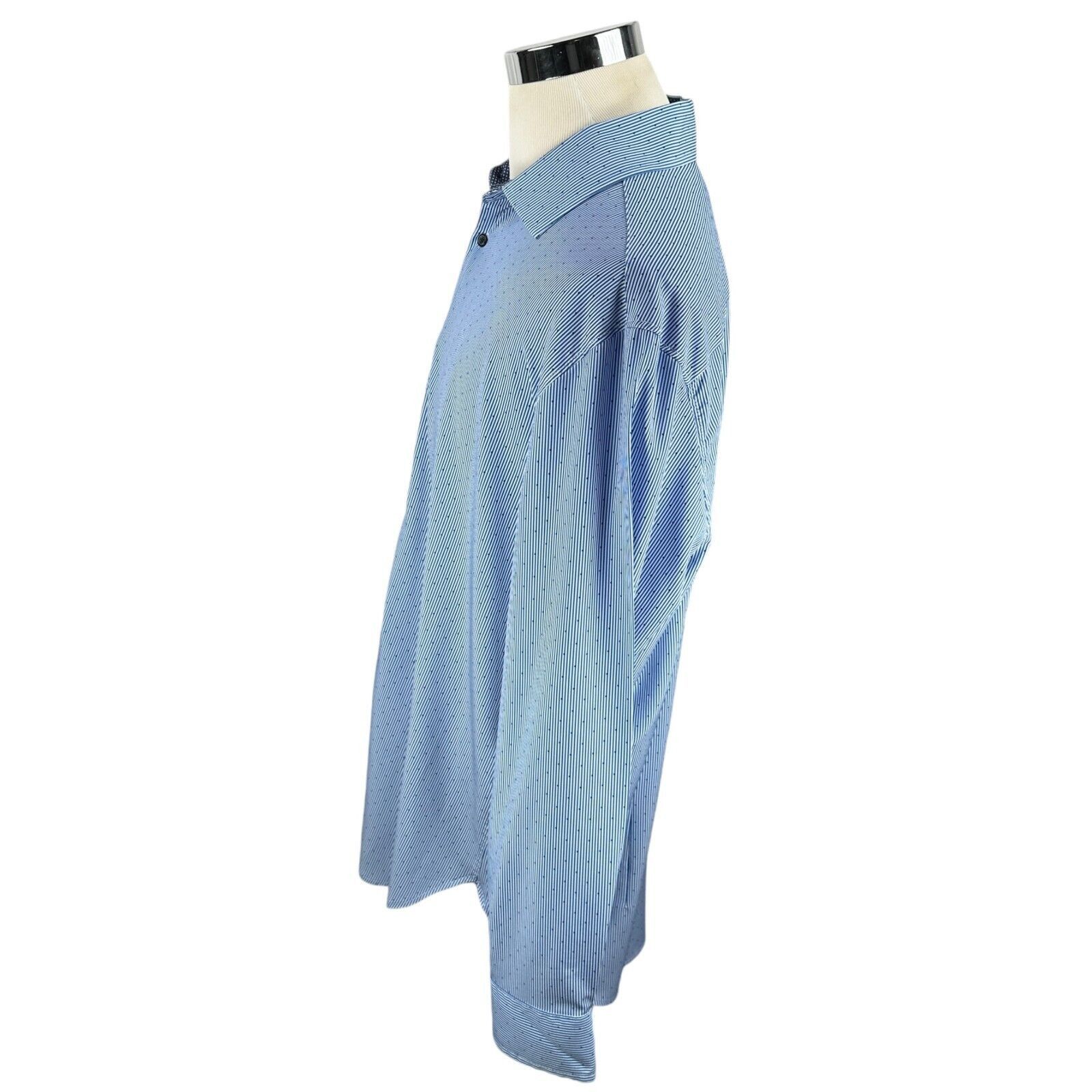 Other WRK Dress Shirt Men's 18 Blue 4 Way Stretch Slim Spread Size US XL / EU 56 / 4 - 4 Thumbnail