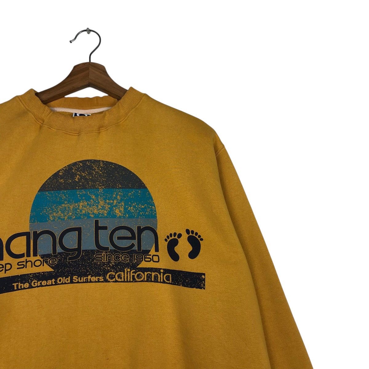 Japanese Brand Vintage Hang Ten Surf Crewneck Sunset Graphic, Mustard Gold Size US M / EU 48-50 / 2 - 7 Thumbnail
