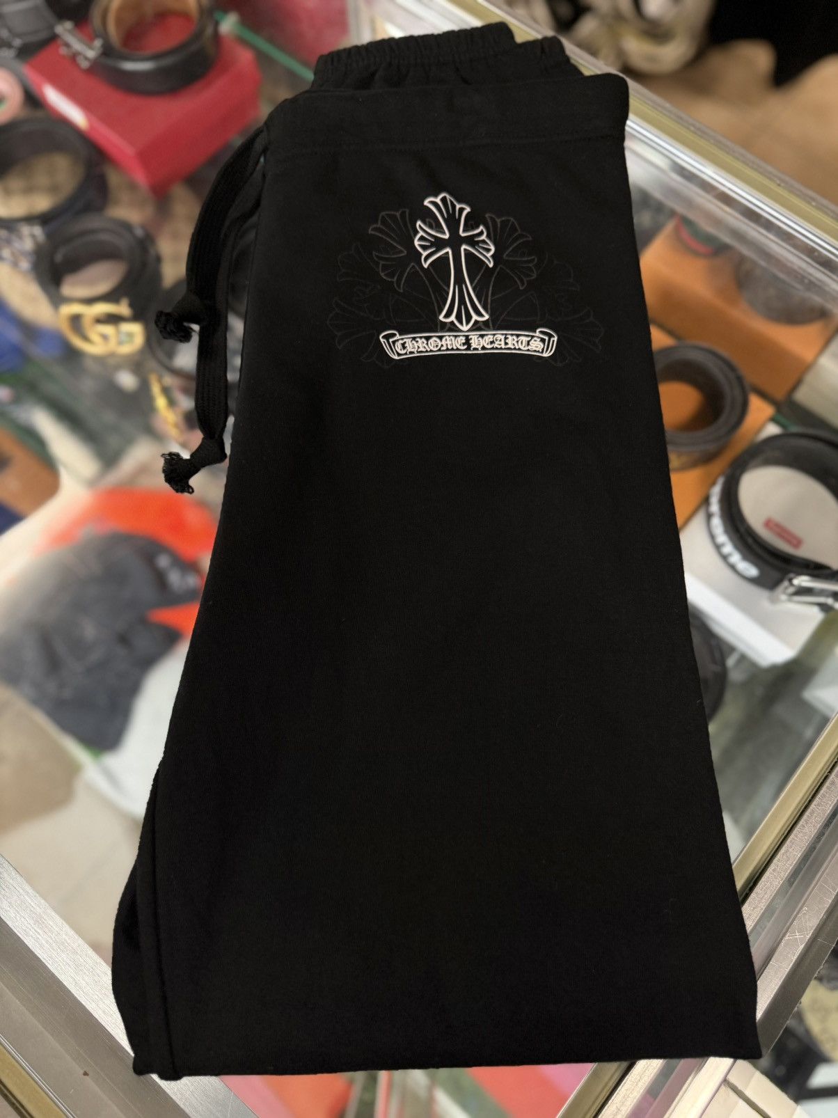 Chrome Hearts × Vintage Chrome Hearts Vintage Black White Sweatpants SZ Large Size US 33 - 18 Thumbnail