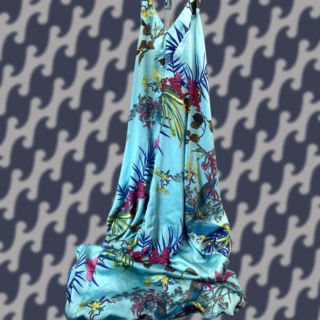 Vintage VINTAGE Women Sundress S Blue Floral The Vanity Room made in NYC Flowers Sundress Long Women Blue Floral Flowers Ladies Girls? Size S / US 4 / IT 40 - 1 Thumbnail
