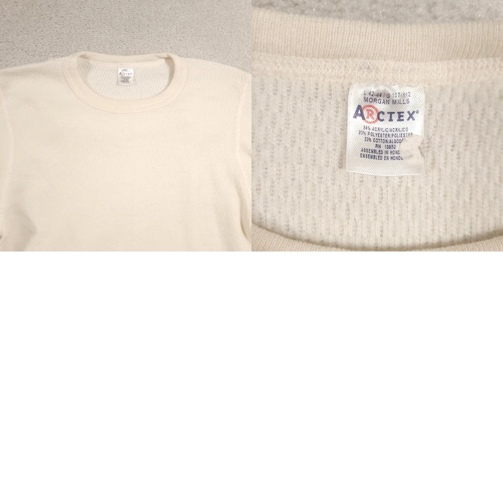 Vintage VINTAGE Arctex Thermal Long Sleeve Shirt Ivory Large Men's 90s Cotton Knit Crew Neck Haberdashery Style Size US L / EU 52-54 / 3 - 8 Thumbnail