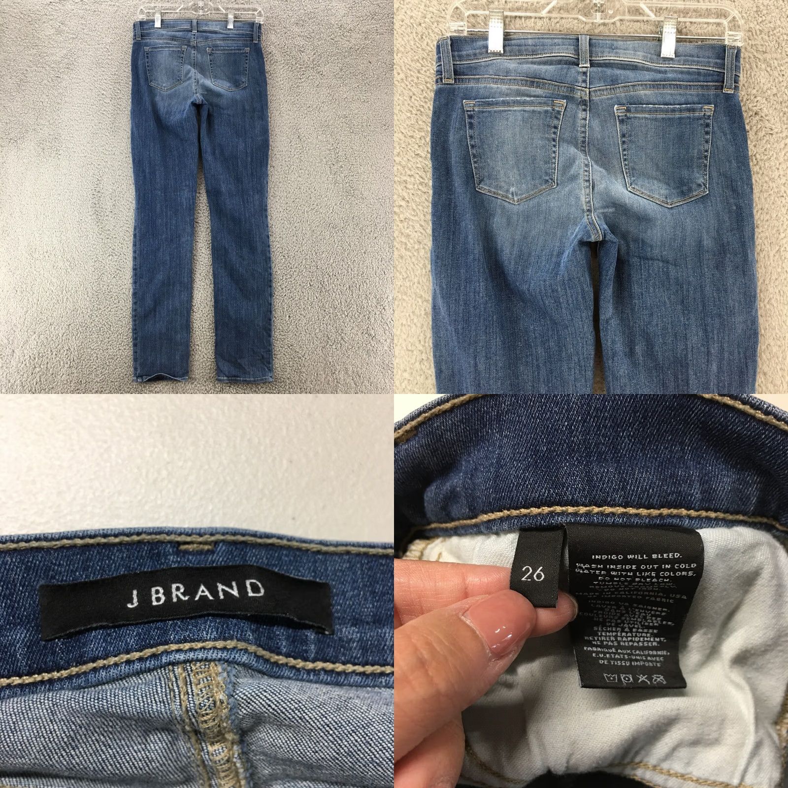 J Brand J Brand Jeans Womens 26 Blue Straight Indigo Wash Denim Mid Rise Zip Pockets Size 26" / US 2 / IT 38 - 8 Thumbnail