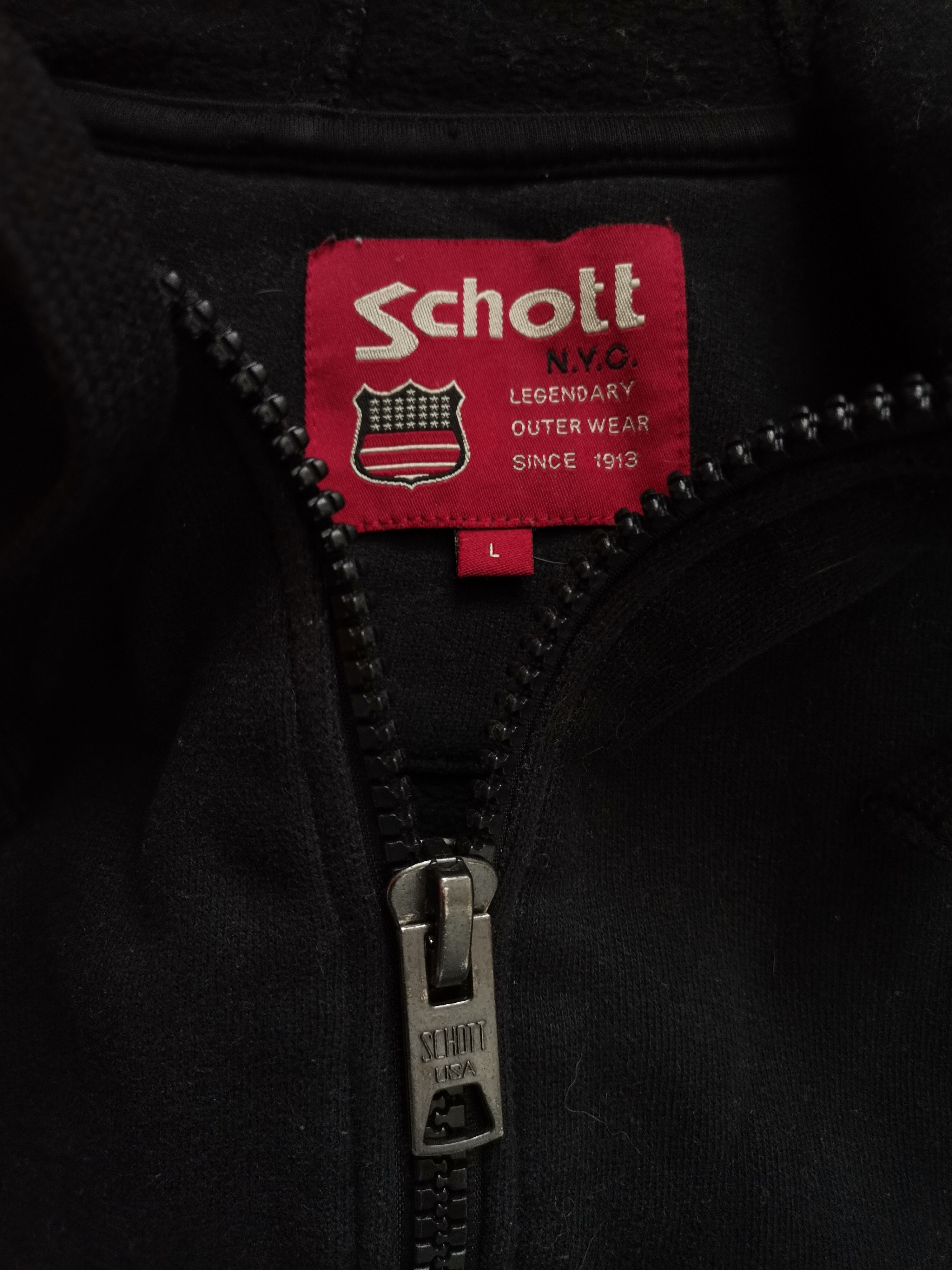 Schott × Vintage Vintage Schott Zip Up Hoodie Size US L / EU 52-54 / 3 - 3 Thumbnail