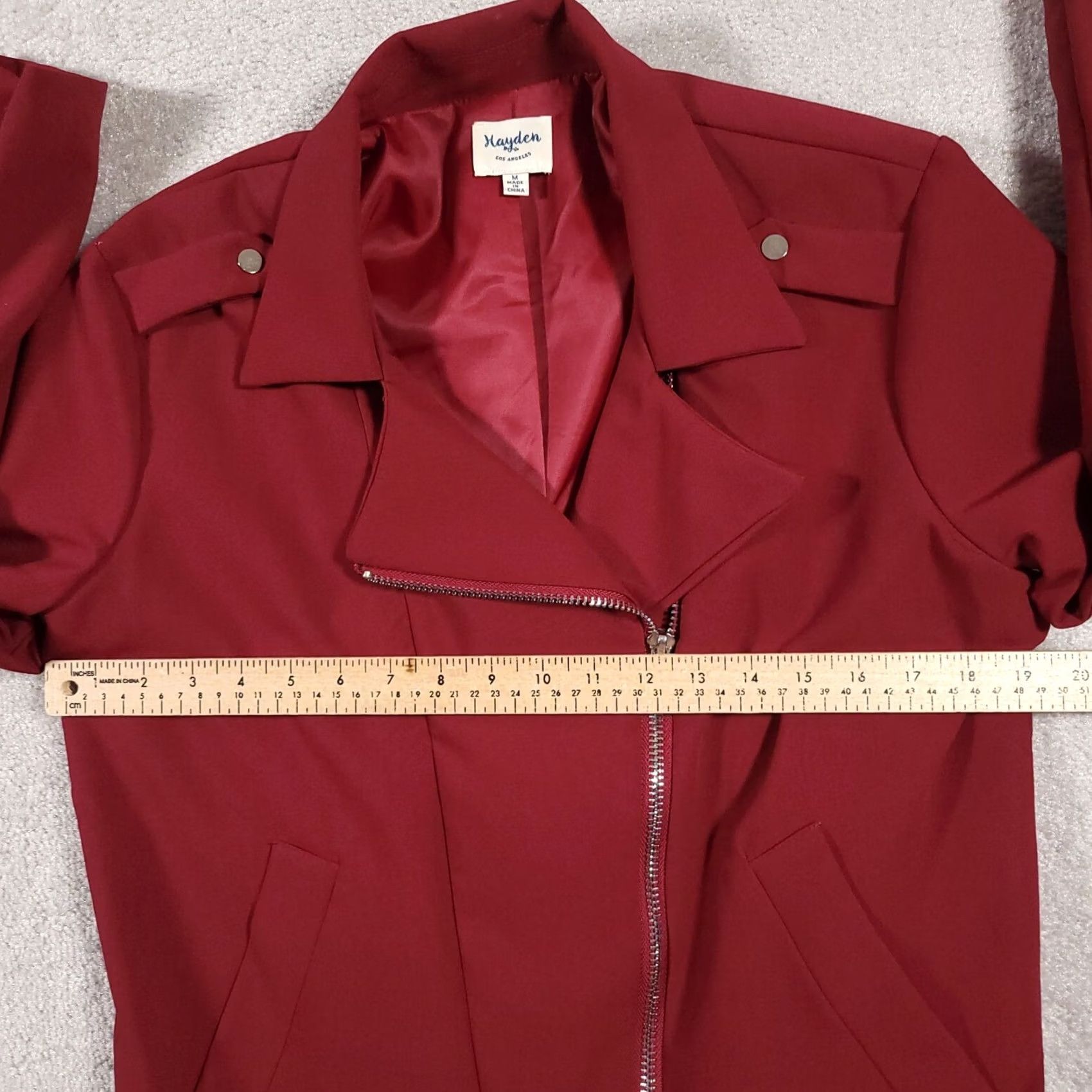 Vintage Hayden Los Angeles Coat Women's Medium Red Zip Collared Lined Outerwear Size M / US 6-8 / IT 42-44 - 4 Thumbnail