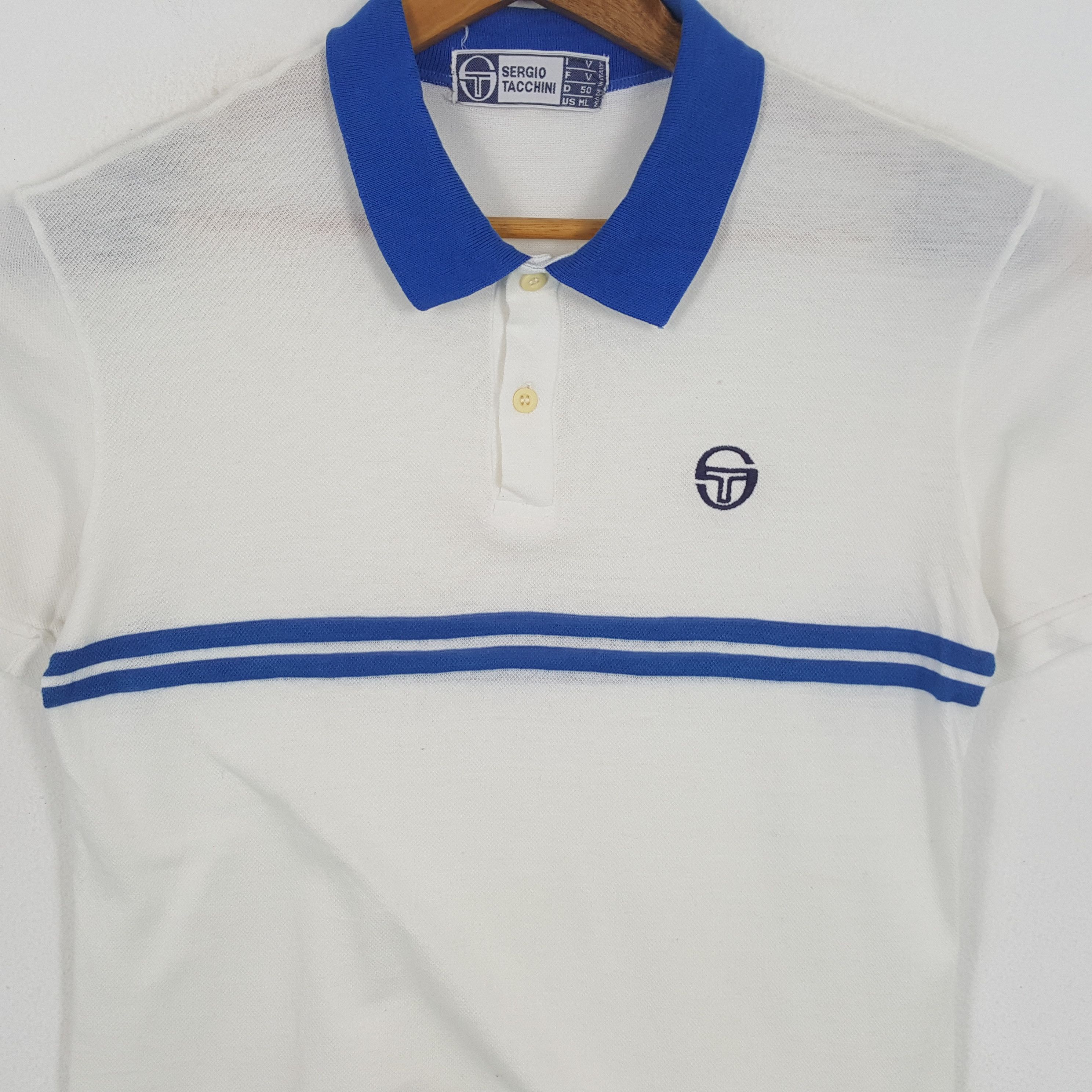 Sergio Tacchini × Vintage Vintage SERGIO TACHINI Italian Sportswear Polos Shirt Size US M / EU 48-50 / 2 - 2 Thumbnail