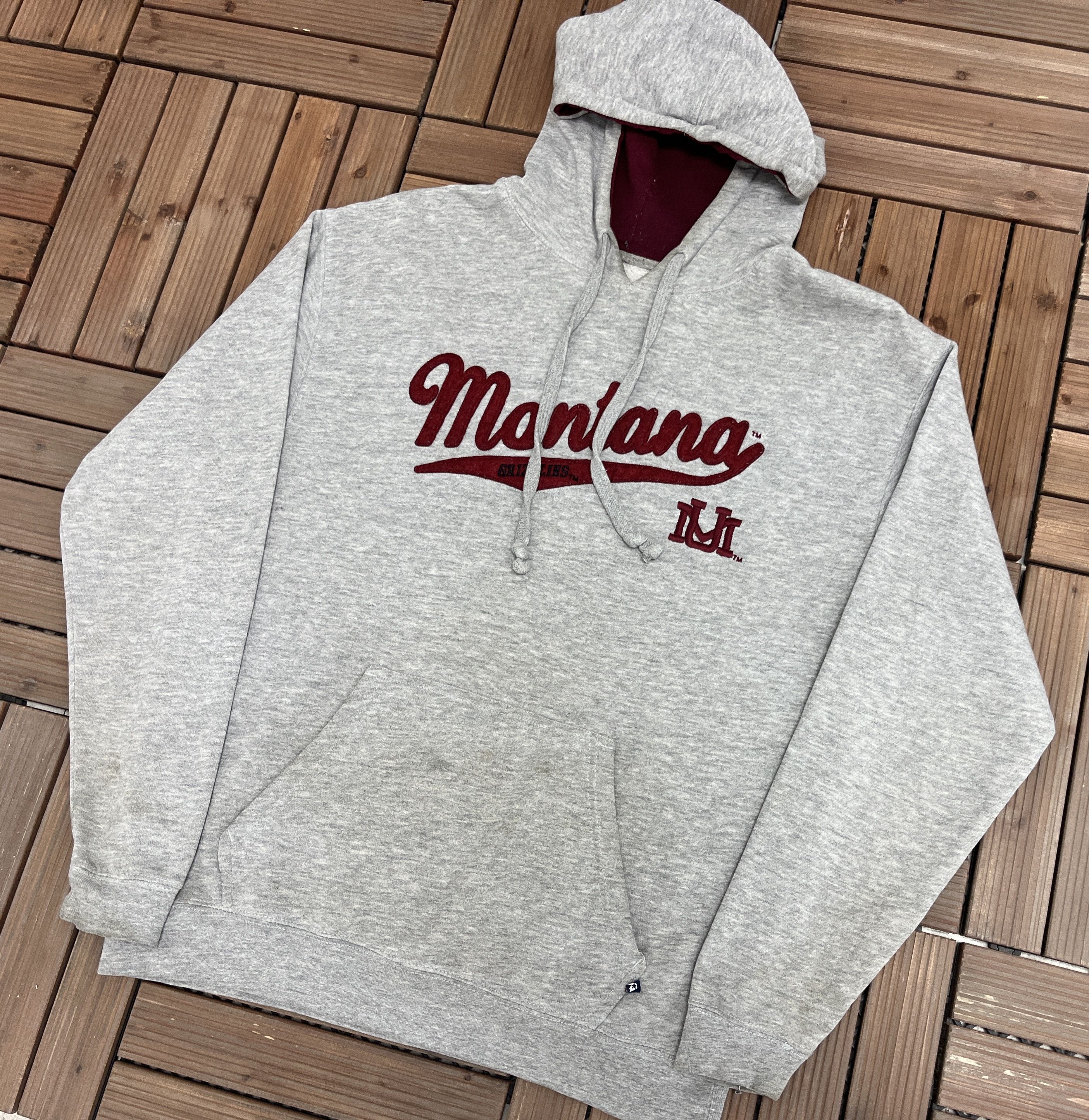 Vintage Montana Grizzlies Stitched Vintage Grey Hoodie Sweater Size US L / EU 52-54 / 3 - 3 Thumbnail