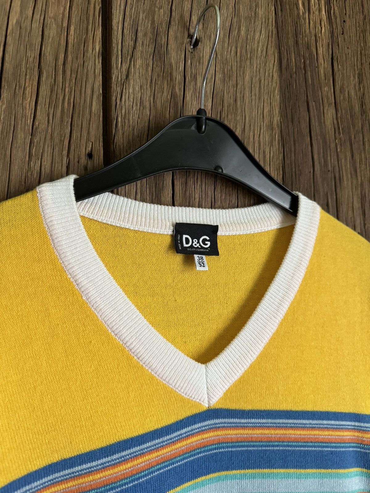 Dolce & Gabbana × Vintage Vintage Dolce & Gabbana V-neck Cotton Light Sweater Size US L / EU 52-54 / 3 - 4 Thumbnail