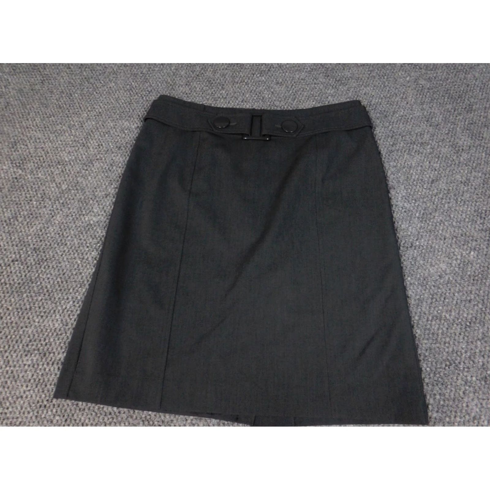 Apt. 9 Apt 9 Skirt Womens Knee Length A-Line Zip Gray 10 Regular Knit Polyester Ruffle Lined Mid Rise Modern Casual Size 32" / US 10 / IT 46 - 3 Thumbnail