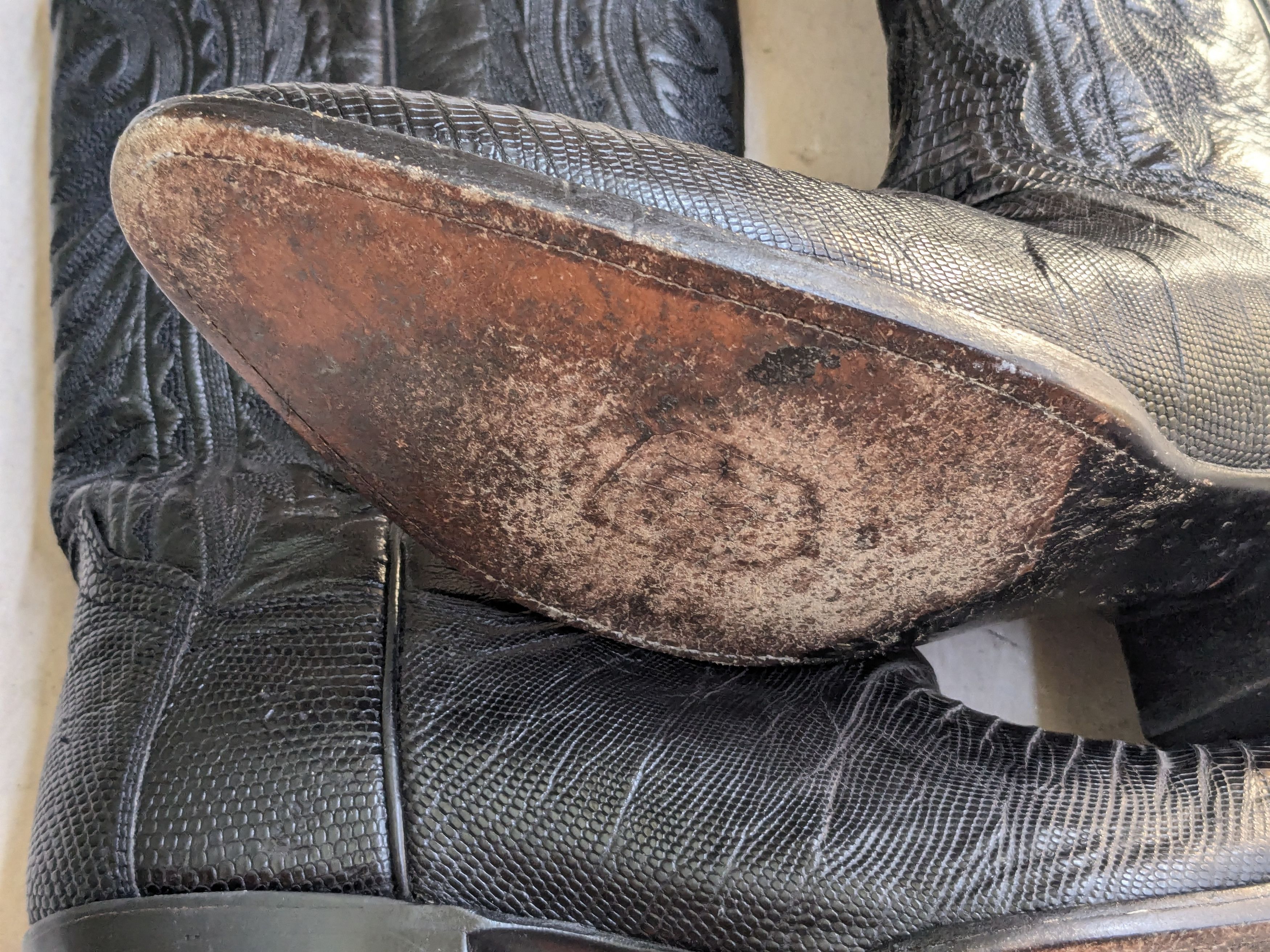 Dan Post Dan Post Cowboy Boots Lizard Black 10.5 D USA Western Size US 10.5 / EU 43-44 - 14 Thumbnail