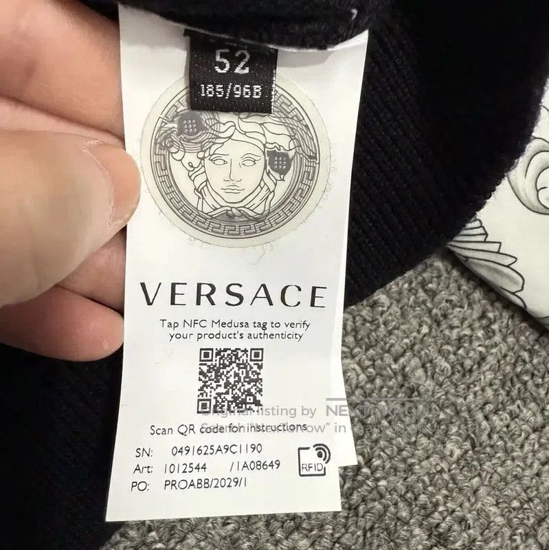 Versace Versace Black Cotton Zipper Jacket for Men . Size US XL / EU 56 / 4 - 4 Thumbnail