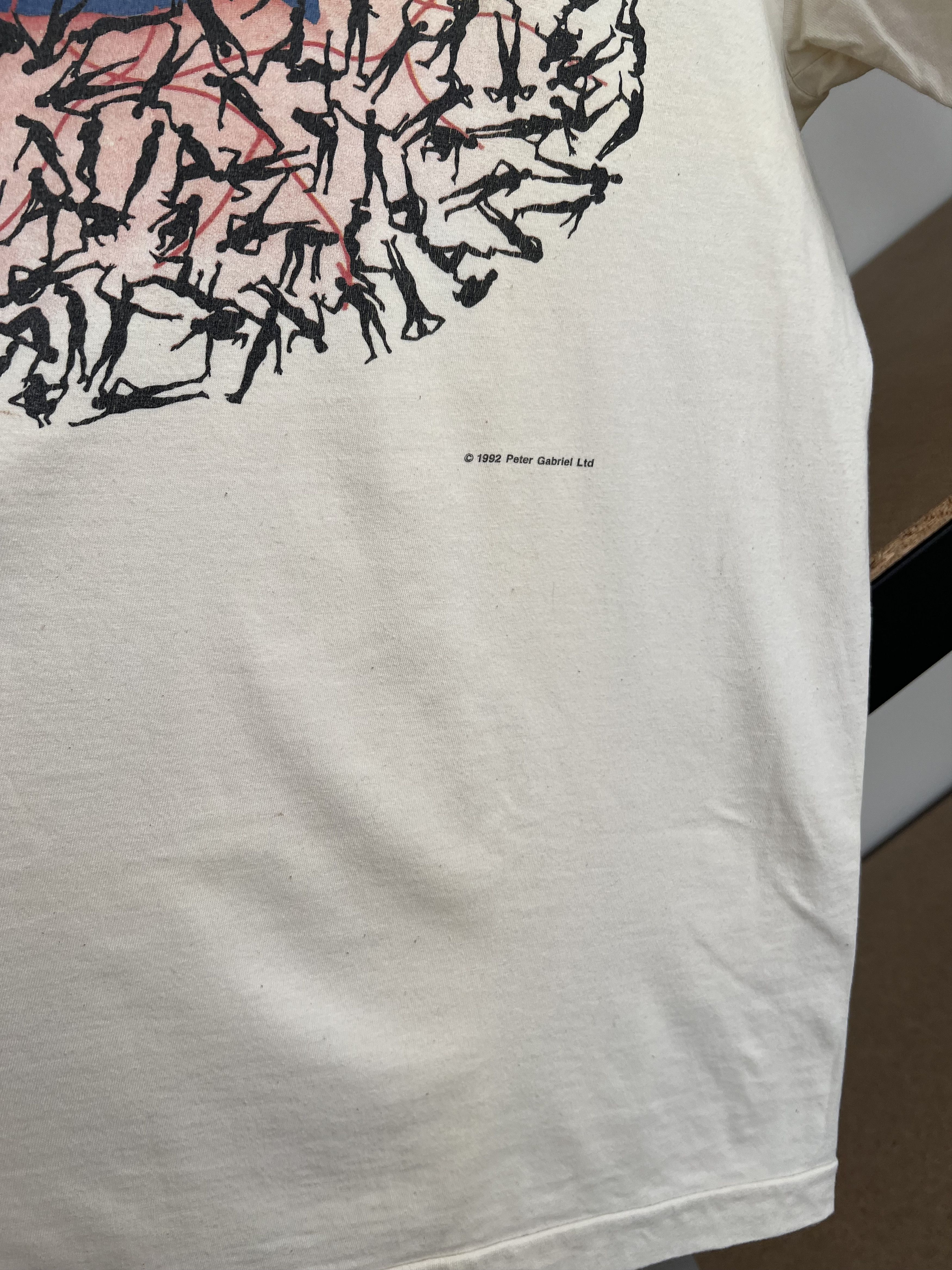 Band Tees Vintage 1992 Peter Gabriel Blood of Eden Art White T-shirt Size US XL / EU 56 / 4 - 10 Thumbnail