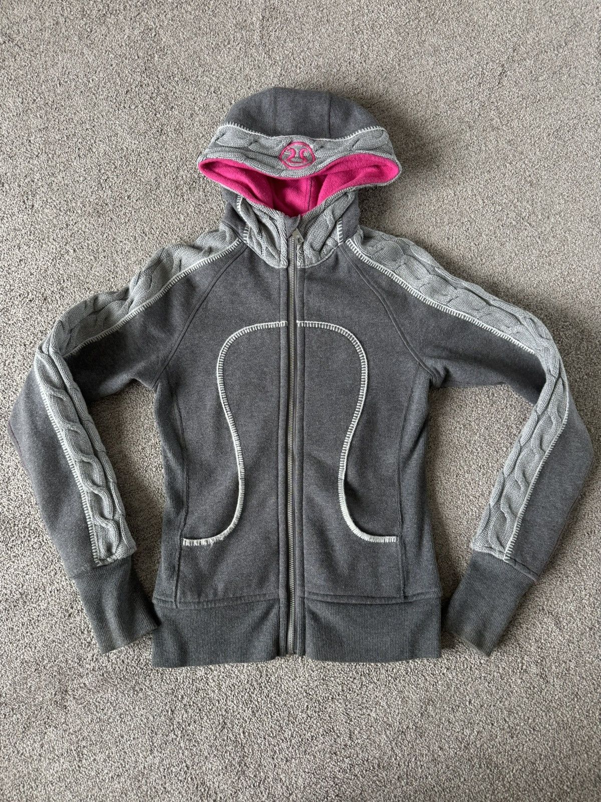 Lululemon Lululemon Grey Knit Zip Hoodie Size S / US 4 / IT 40 - 1 Thumbnail
