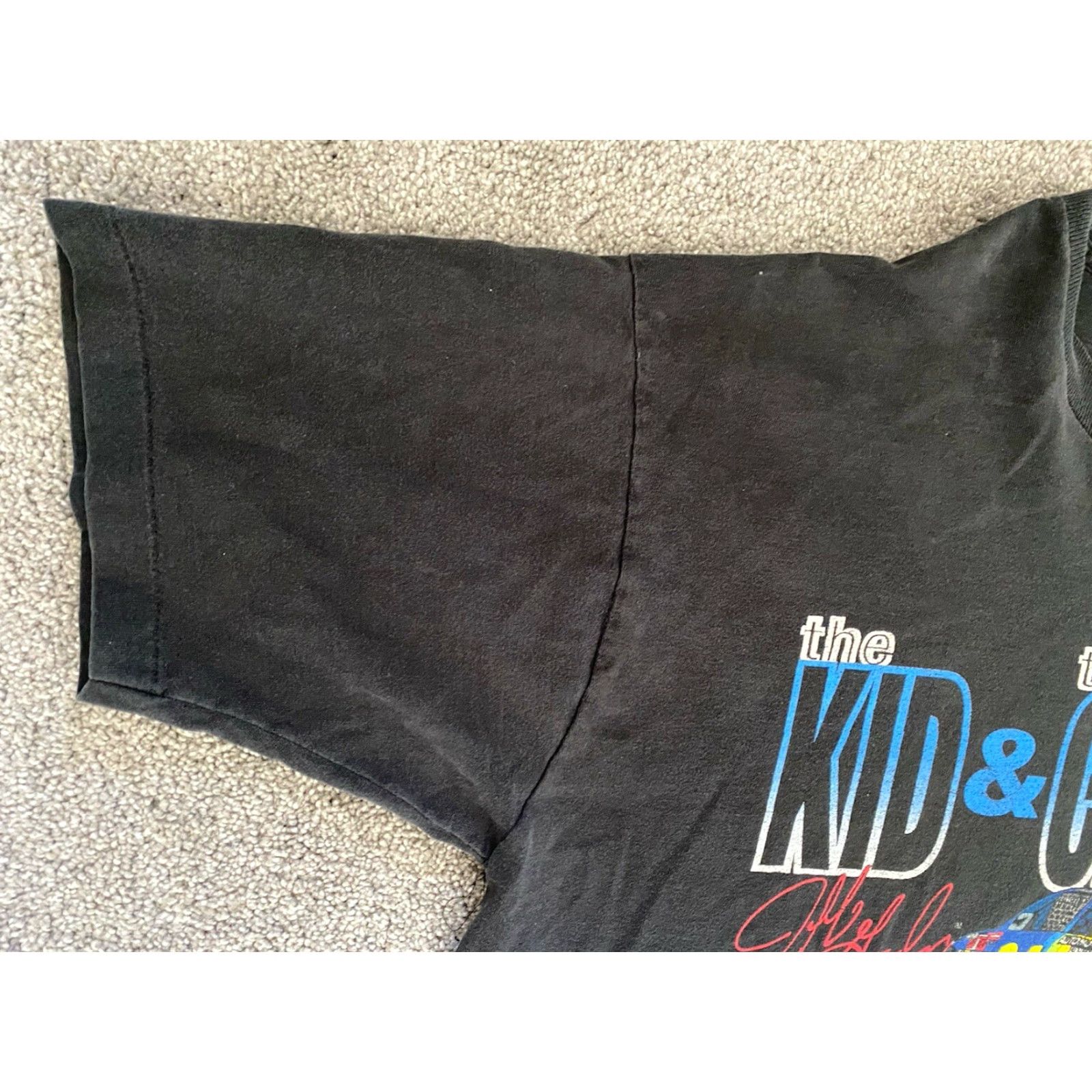 Fruit Of The Loom VINTAGE 1995 The Kid & The Champ Shirt 2XL Black Dale Earnhardt Jeff Gordon Fruit of the Loom Shirt Mens T-Shirt 90s Grunge USA Passenger Theme Size US XXL / EU 58 / 5 - 7 Thumbnail