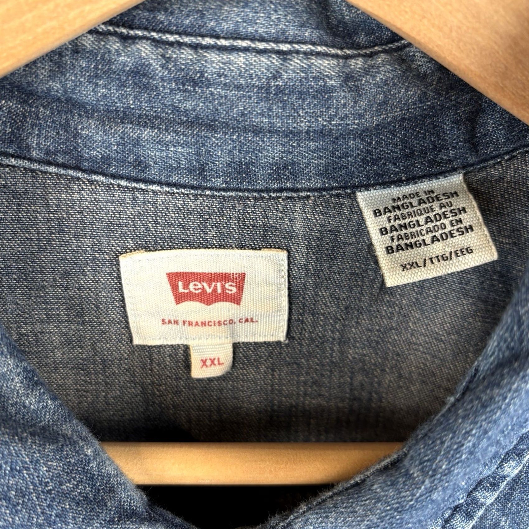 Levi's Levi's Denim Shirt Mens 2XL Blue Pearl Snap Indigo Dark Wash Western Cowboy Shirt Men Regular Long Sleeve Button-Up Pockets Size US XXL / EU 58 / 5 - 3 Thumbnail