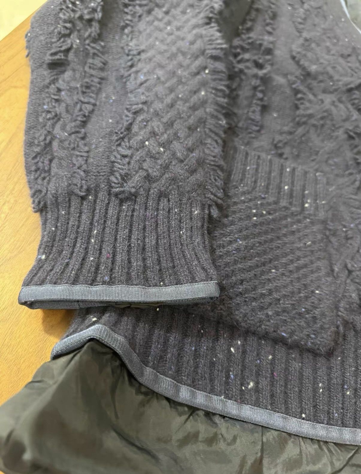 Sacai Sacai Fringed Wool Cardigan J34 Size US XS / EU 42 / 0 - 4 Thumbnail