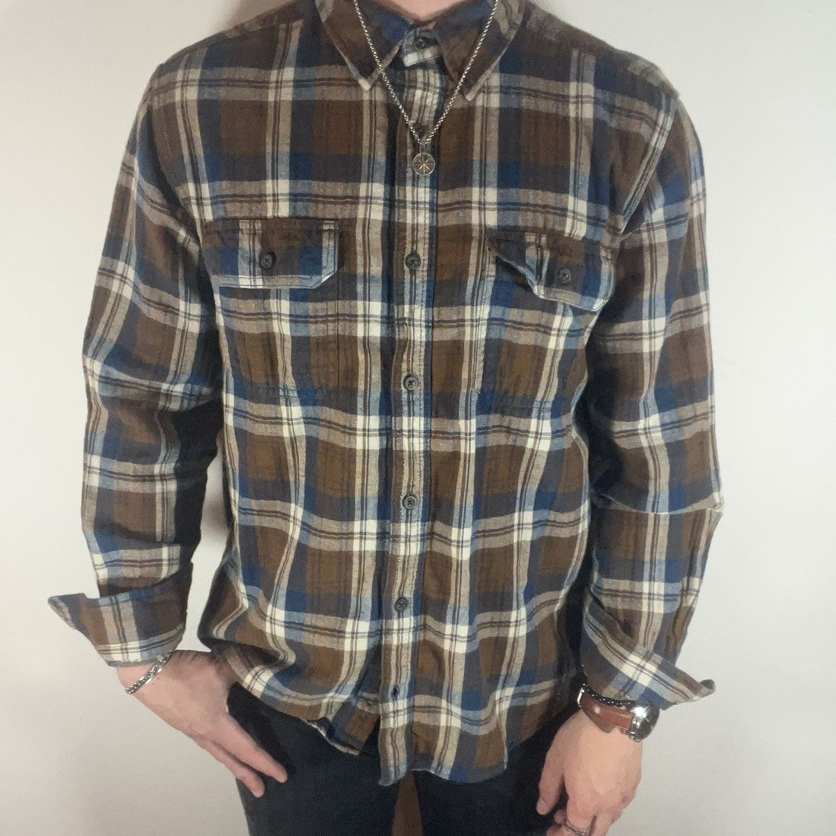 Faded Glory Brown Trucker Flannel Size US L / EU 52-54 / 3 - 1 Thumbnail