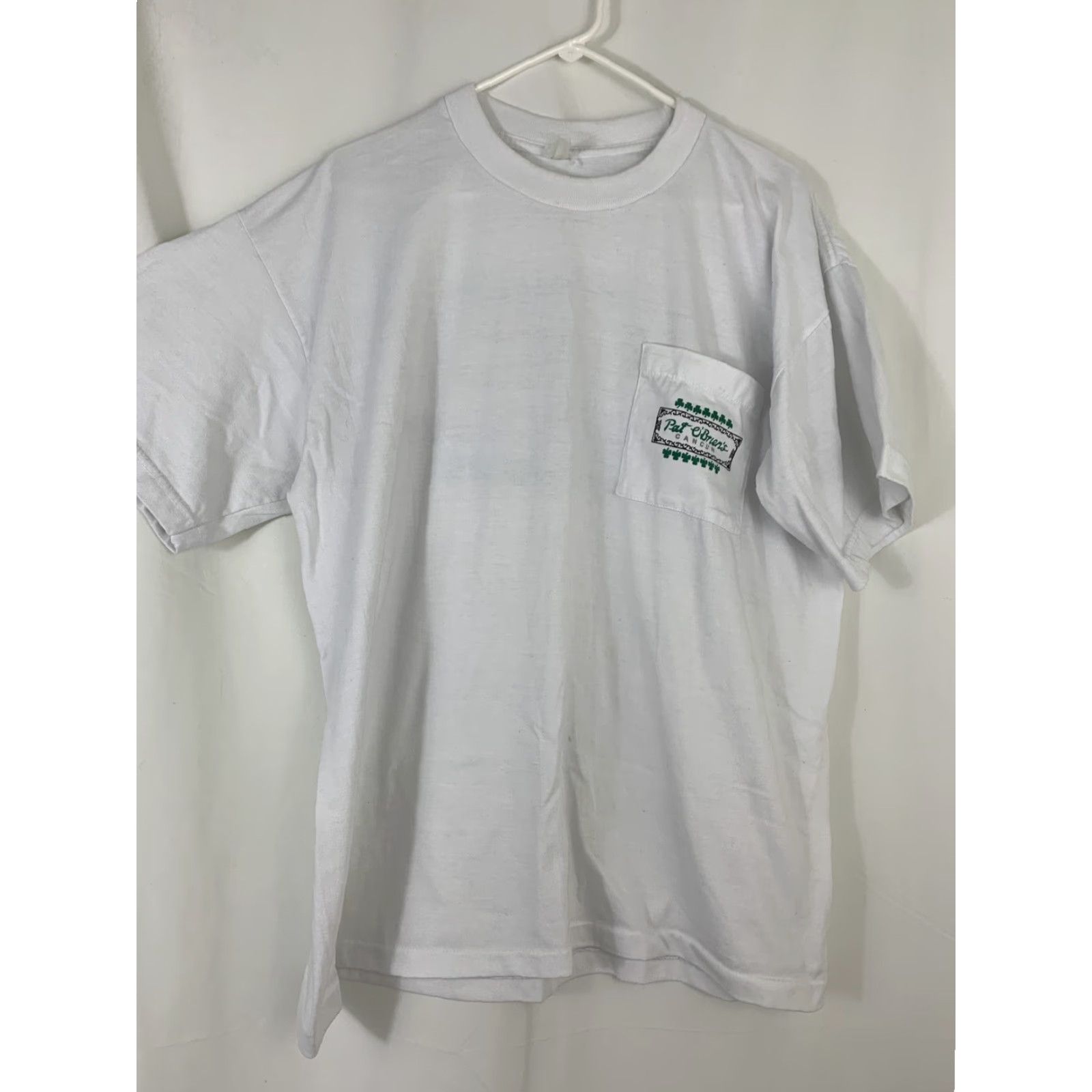 Vintage VINTAGE 90s Mens Large Single Stitch T-Shirt Pat O’Brien’s Cancun White Green Mens L White 90s Shirt Size US L / EU 52-54 / 3 - 3 Thumbnail